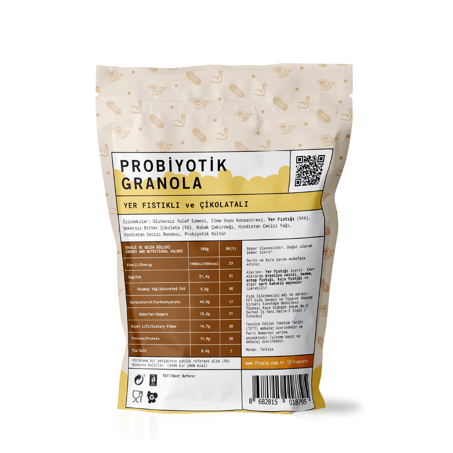 Toptan - Probiyotik Granola - Yer Fıstığı & Çikolata 200 gr 12 Adet