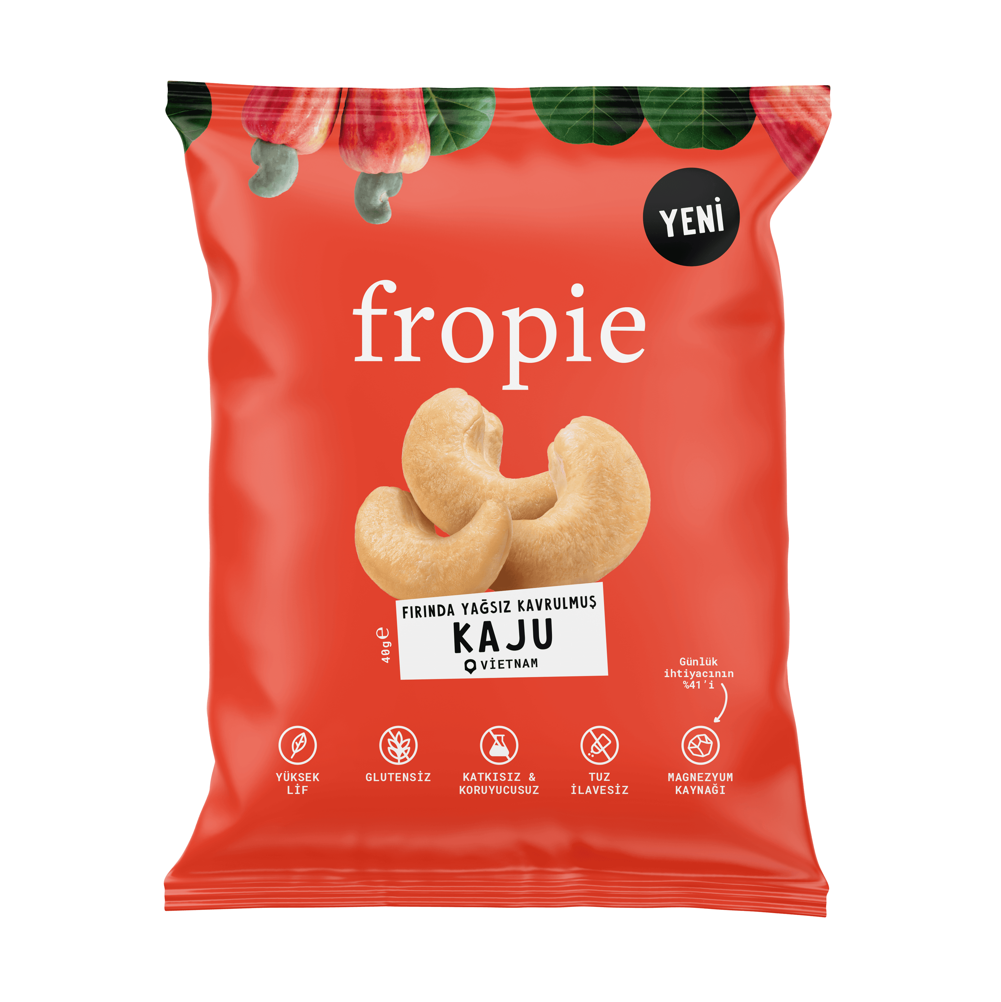Fropie Fırında Yağsız Kavrulmuş Kaju 40g