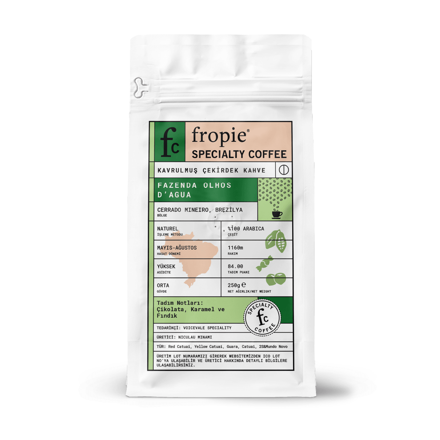 Toptan - Çekirdek Kahve 250gr - Brezilya