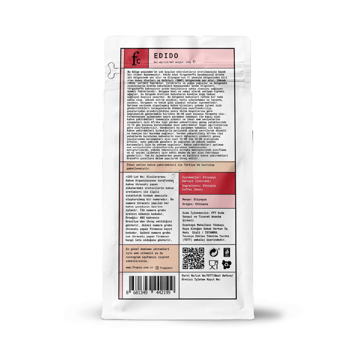 Toptan - Çekirdek Kahve 250gr - Etiyopya
