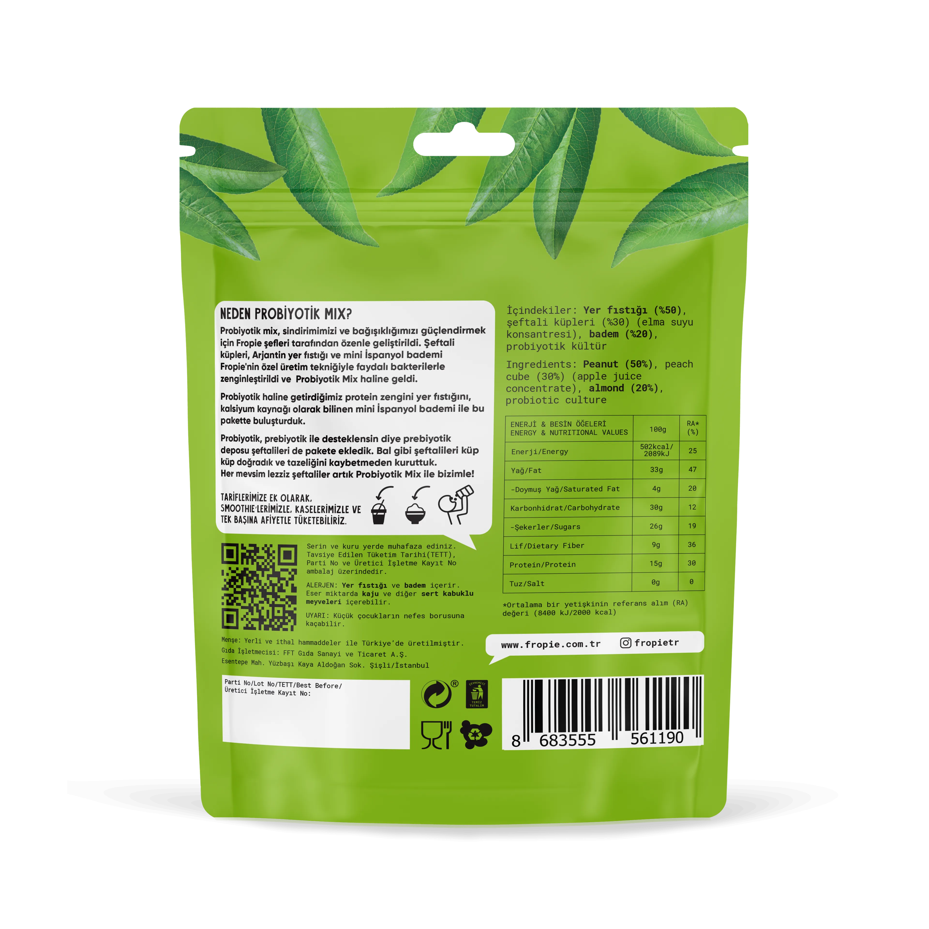 Toptan 12 Adet - Karışık Kuruyemiş - Probiyotik Mix 75 gr