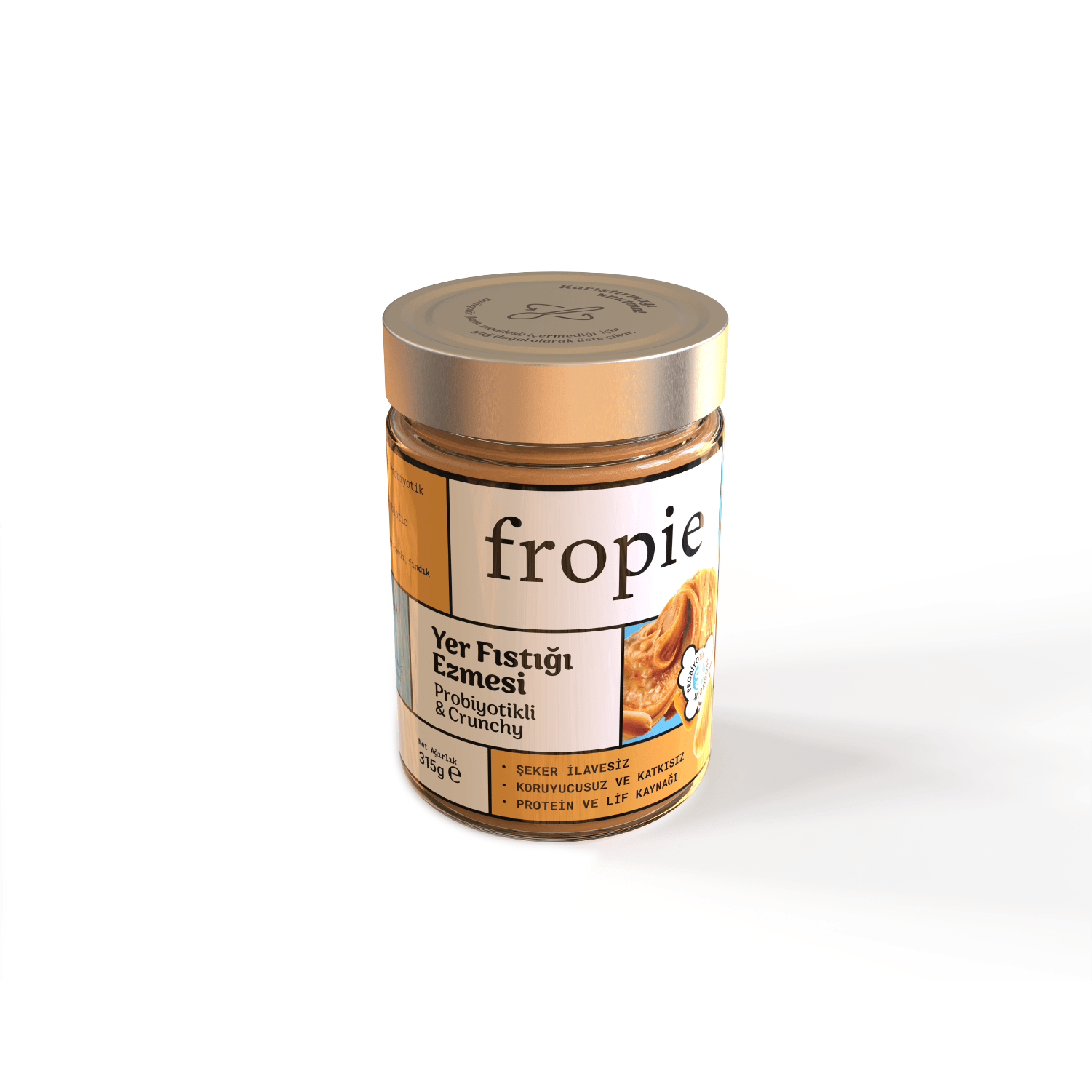 Toptan - Yer Fıstığı Ezmesi - Probiyotikli Crunchy 315 gr 12 Adet