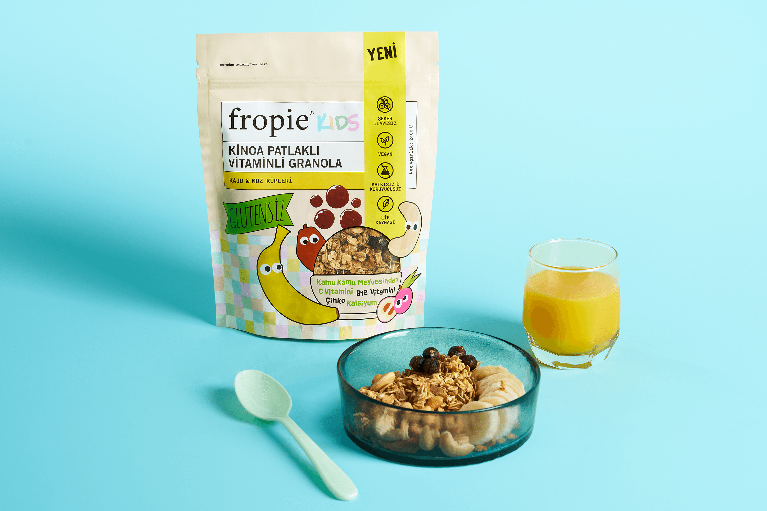 Toptan - Kids Granola - Kaju & Muz Küpleri 240gr 12 Adet