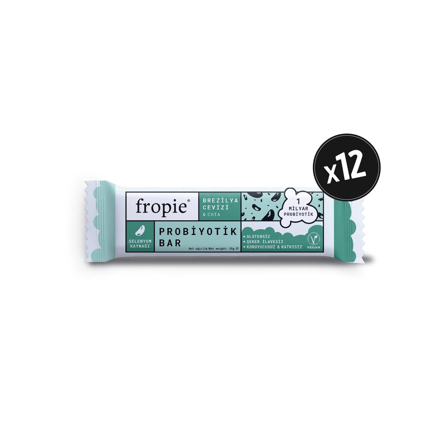 Probiyotik Meyve Barı - Brezilya Cevizi & Chia 35 gr x 12 Adet