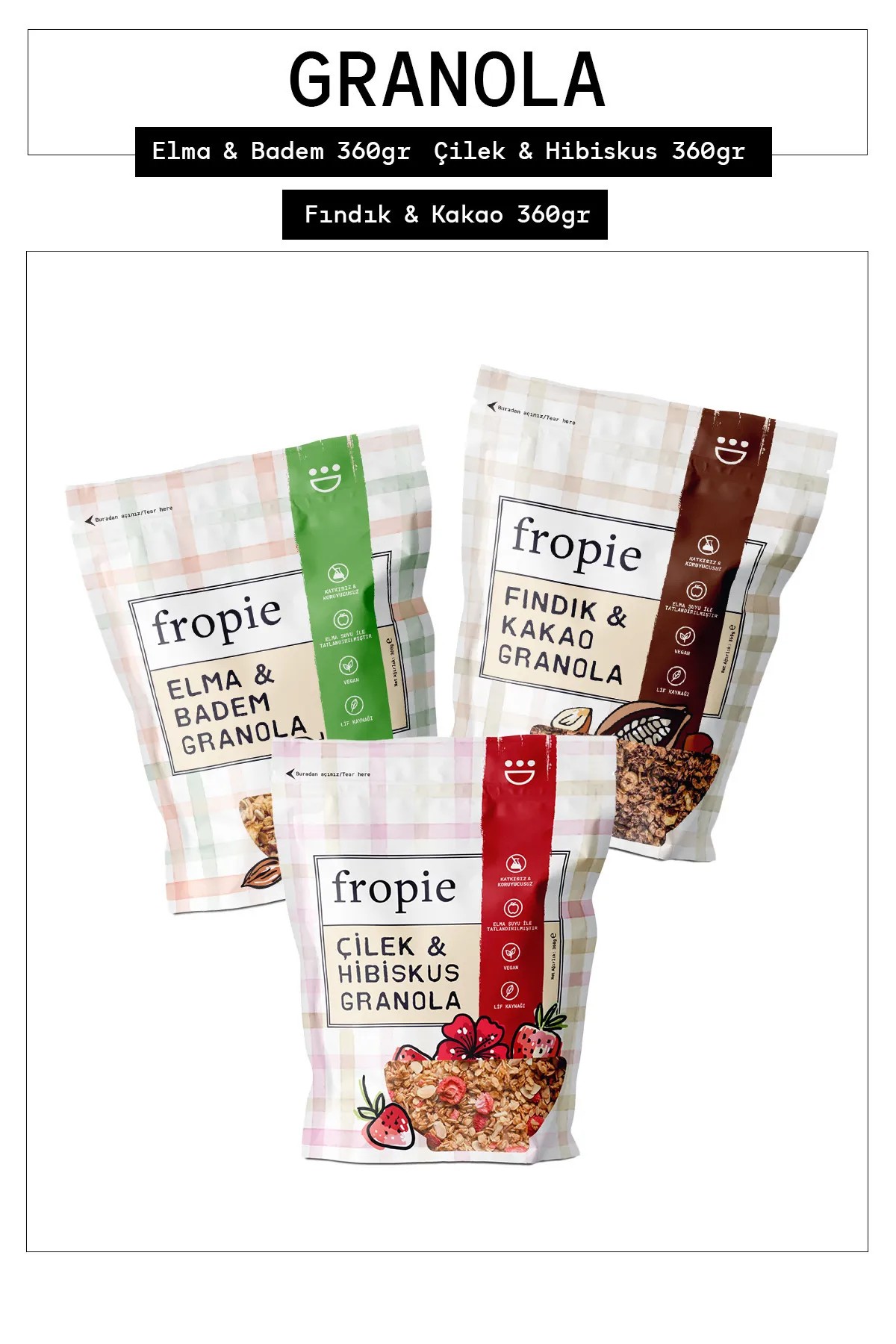 Fropie Premium 3'lü Granola Seti