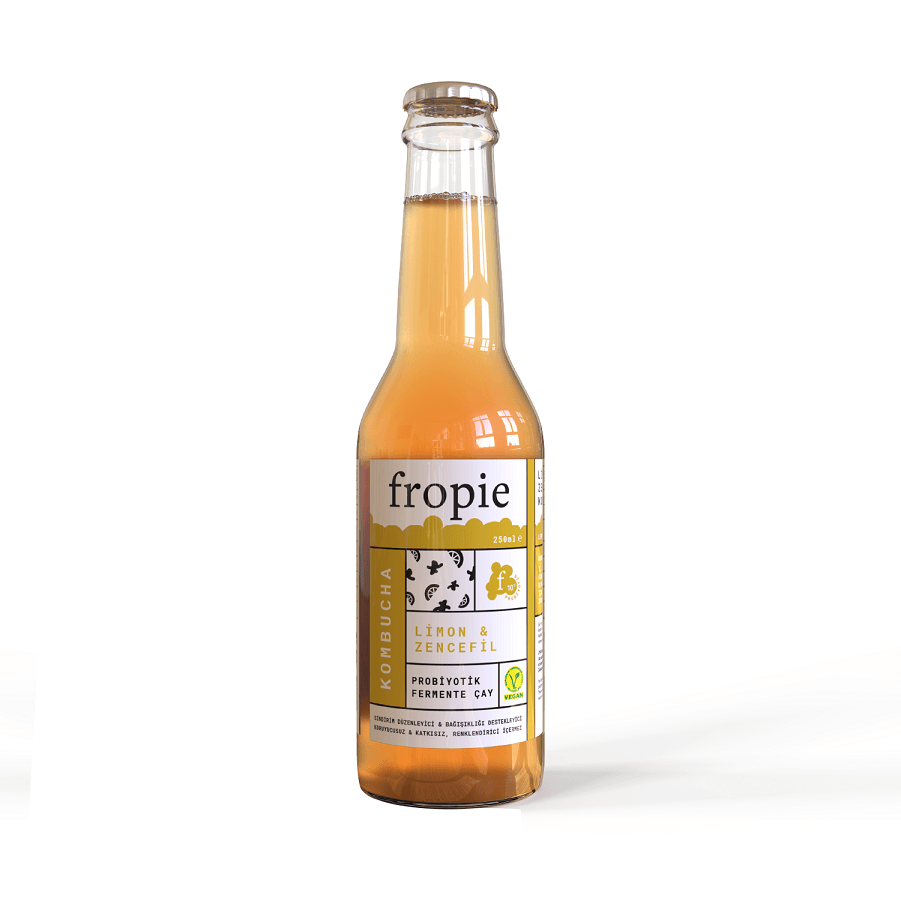 Toptan - Probiyotik Kombucha Limon & Zencefilli - 250 ml 12 Adet