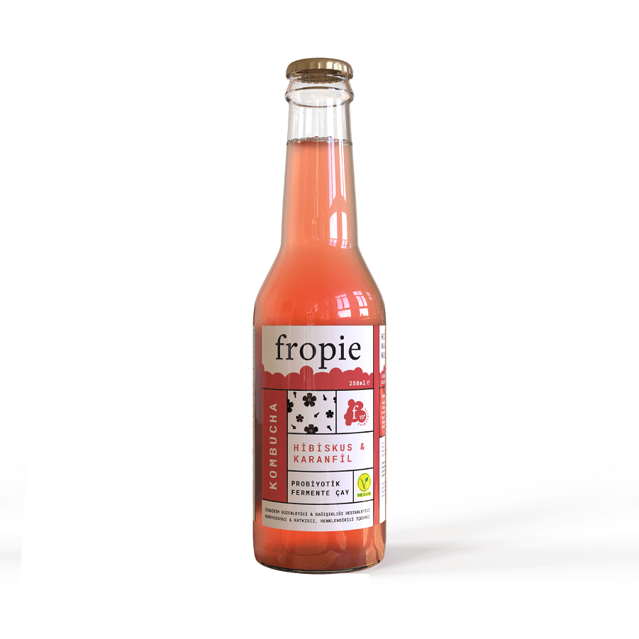 Toptan - Probiyotik Kombucha Hibiskus & Karanfilli 250 ml 12 Adet