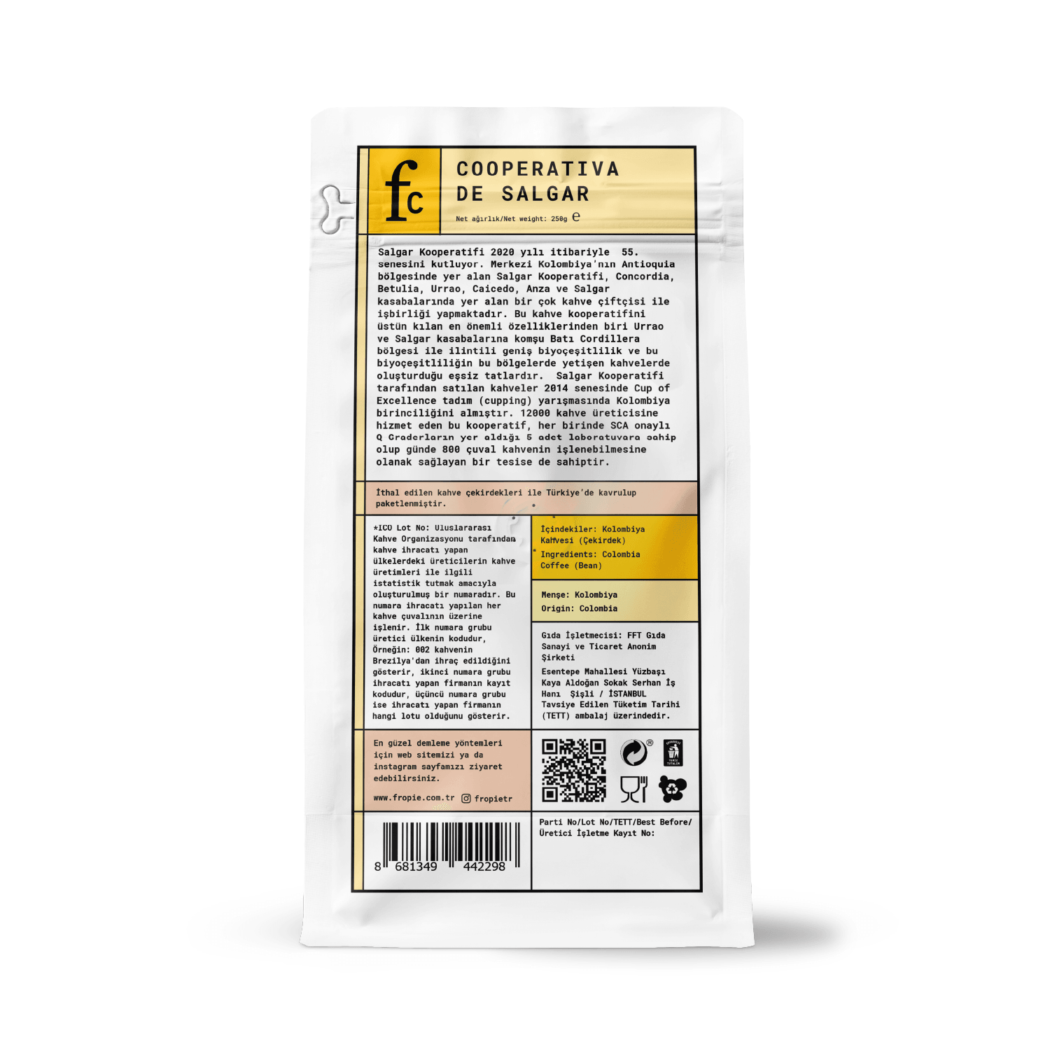 Toptan - Filtre Kahve 250gr - Kolombiya