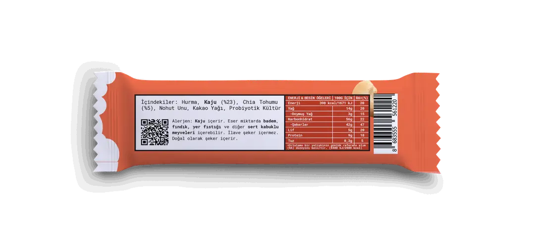 Probiyotik Meyve Barı - Kaju & Chia 35 gr x 12 Adet
