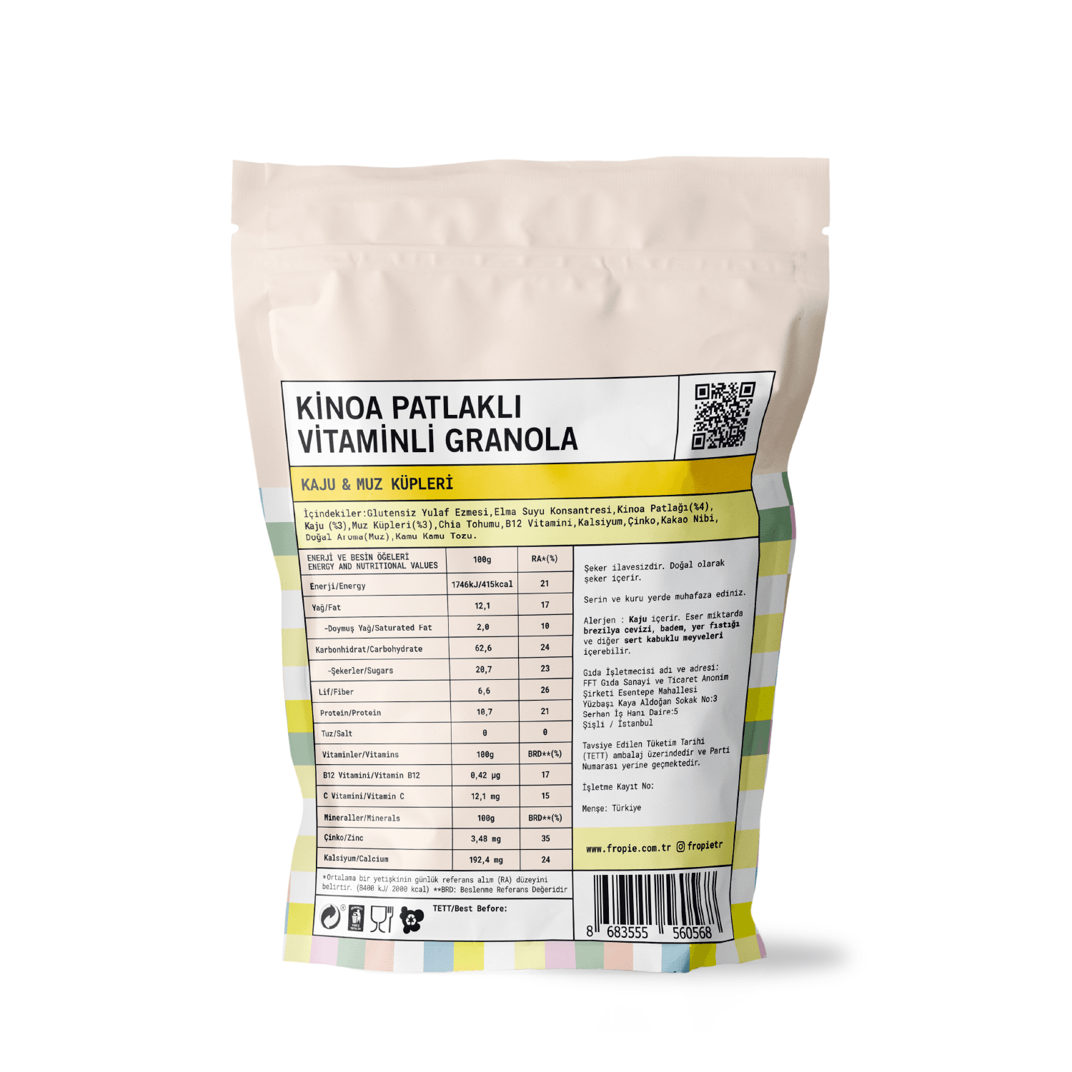 Toptan - Kids Granola - Kaju & Muz Küpleri 240gr 12 Adet