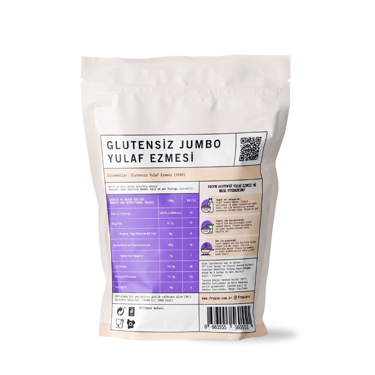 Toptan - Glutensiz Jumbo Yulaf Ezmesi 300 gr 12 Adet
