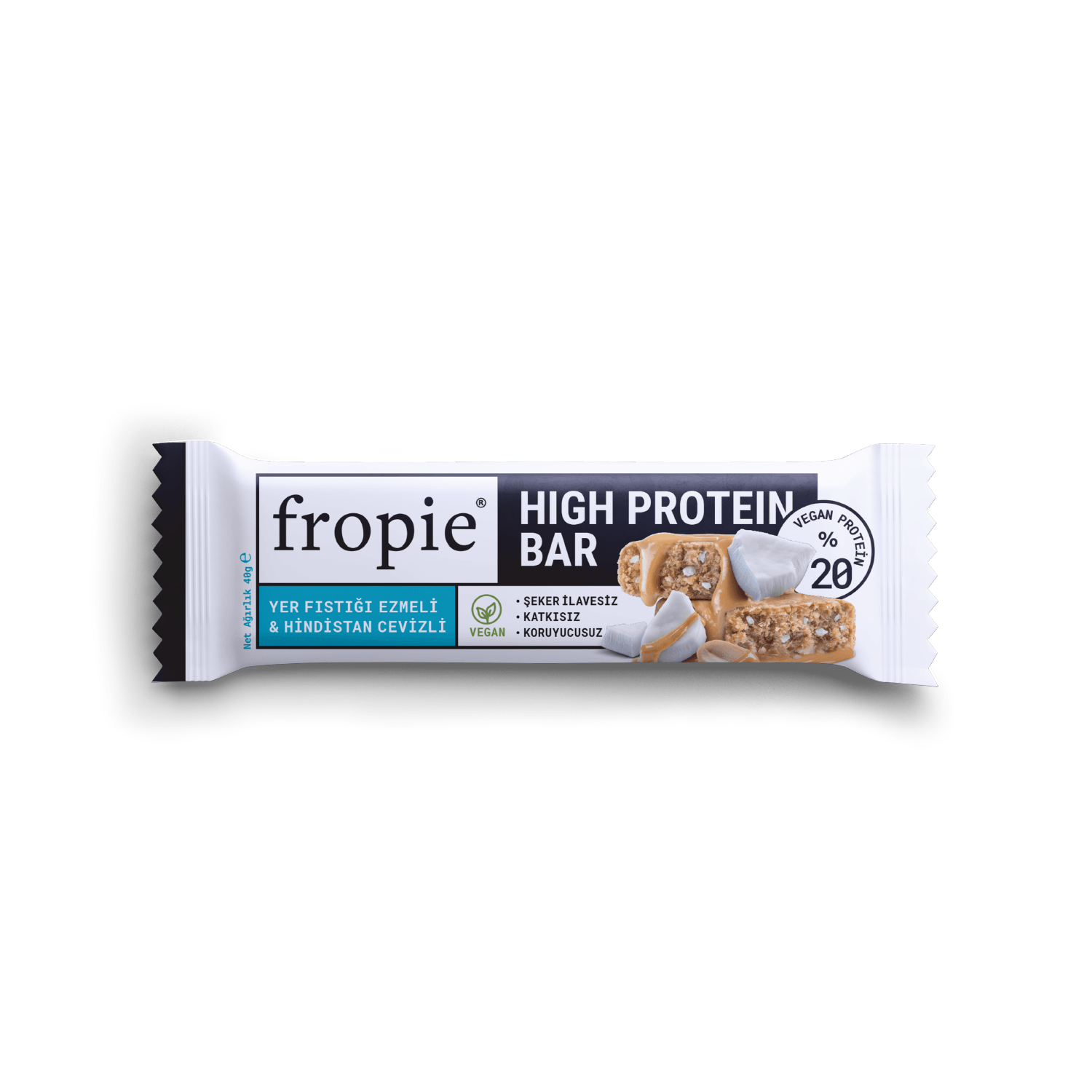 Toptan - Vegan High Protein Bar - Yer Fıstığı Ezmeli & Hindistan Cevizli 40gr 12 Adet