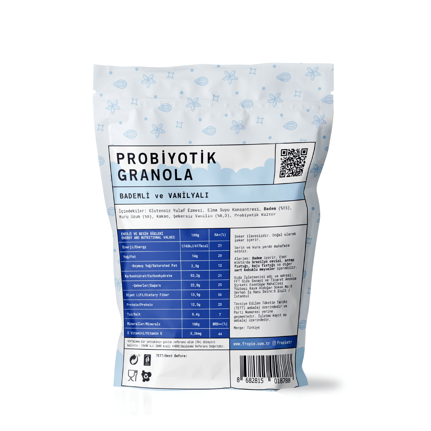 Toptan - Probiyotik Granola - Badem & Vanilya 200 gr 12 Adet