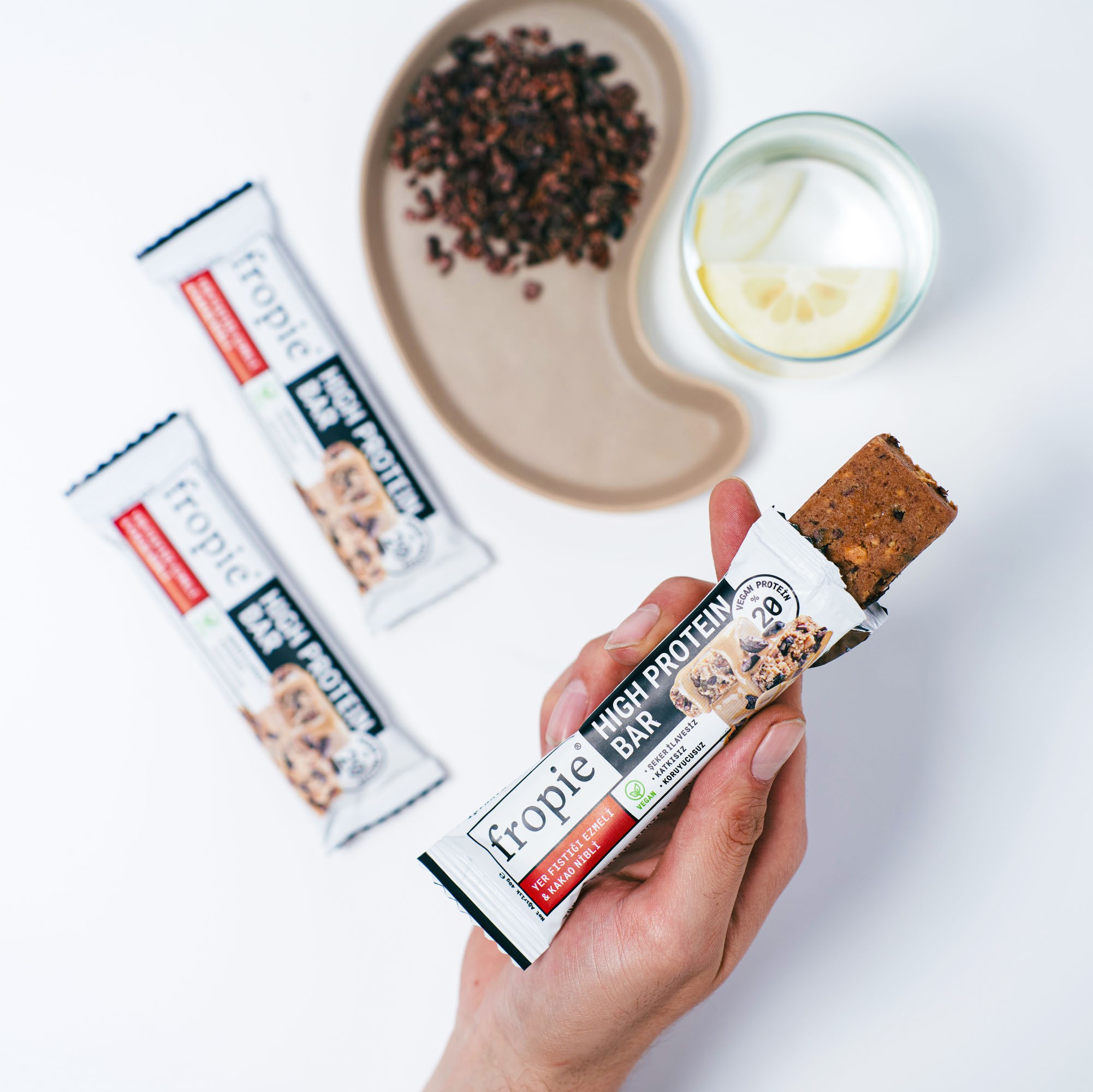 Toptan - Vegan High Protein Bar - Yer Fıstığı Ezmeli & Kakao Nibli 40gr 12 Adet