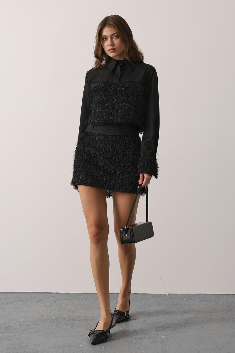 Saçaklı Etek Ceket Takım