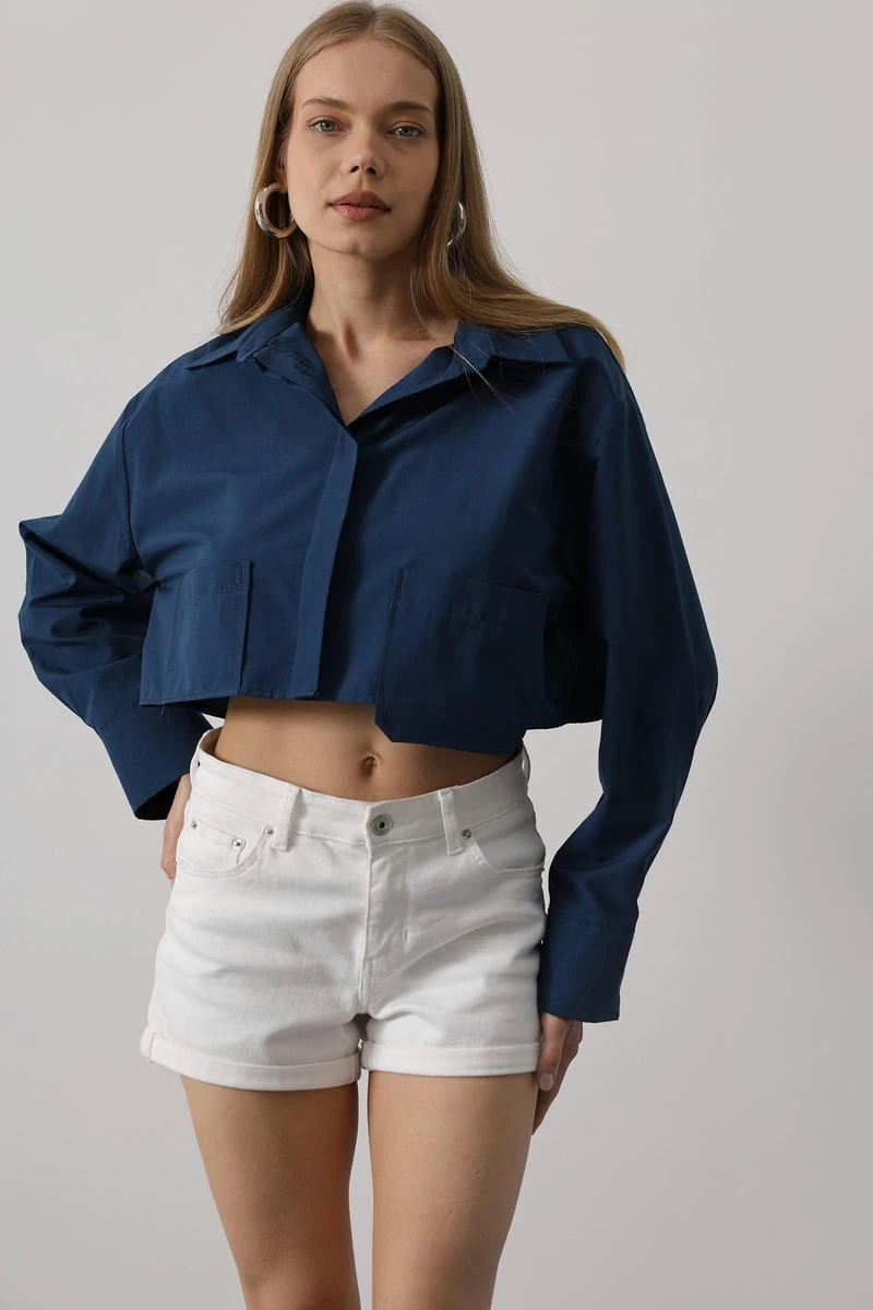 Çift Cepli Kısa Gömlek