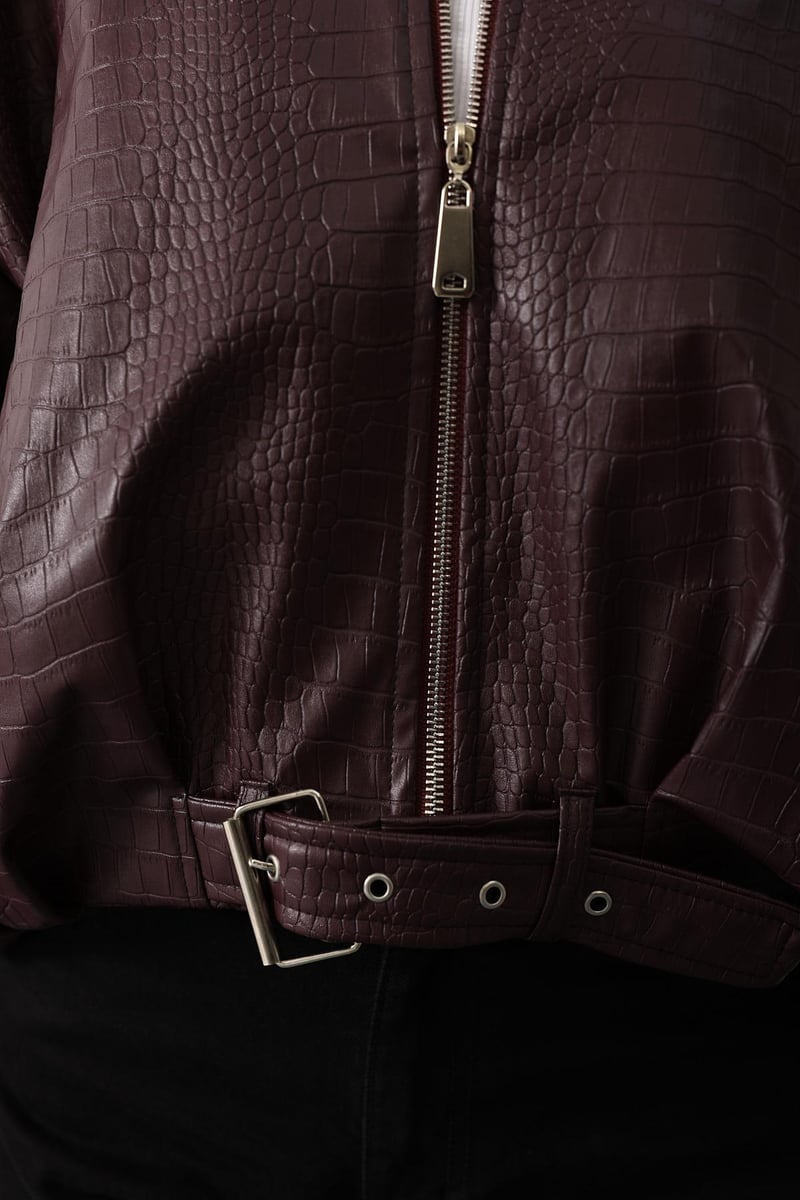 Deri Kemerli Bomber Ceket 