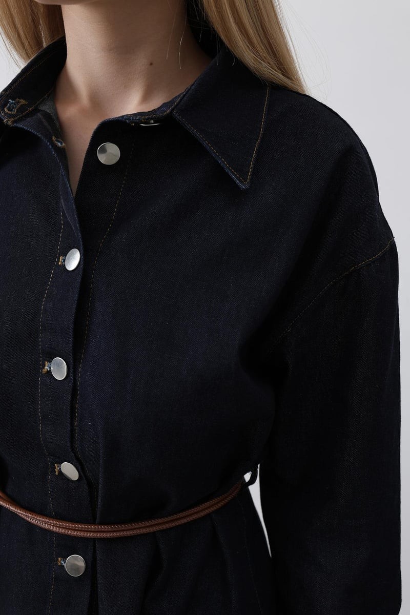 Kemerli Denim Takım 