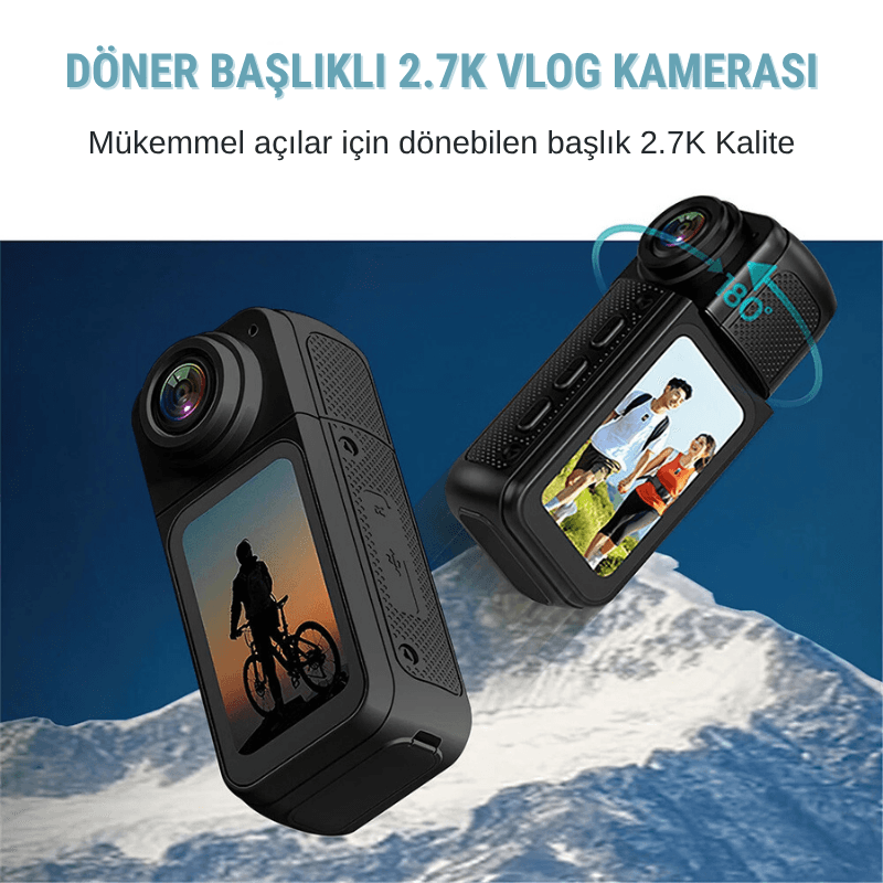 2.7K Döner Başlıklı Mini Vlog Kamerası