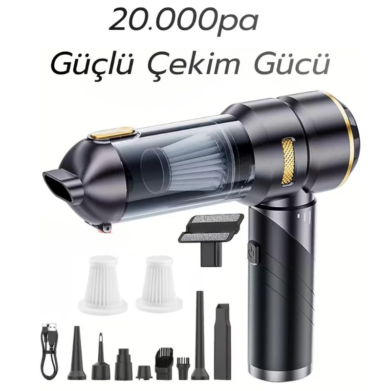 Güçlü Kablosuz Araç Süpürgesi –  20.000 PA