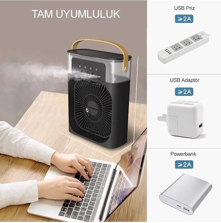 Buharlı Mini Masaüstü Fan