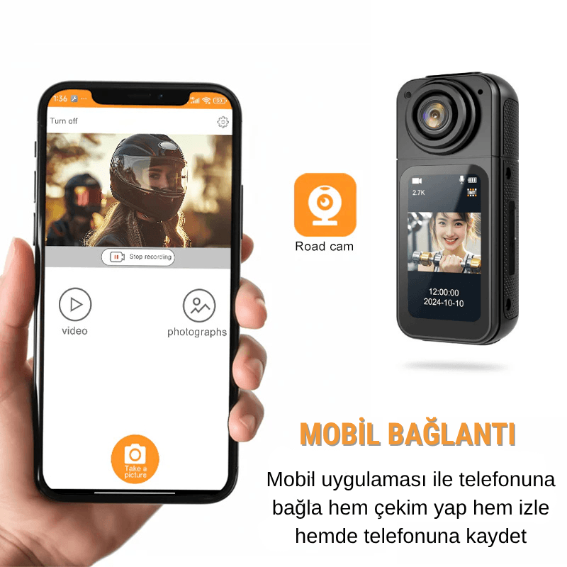 2.7K Döner Başlıklı Mini Vlog Kamerası