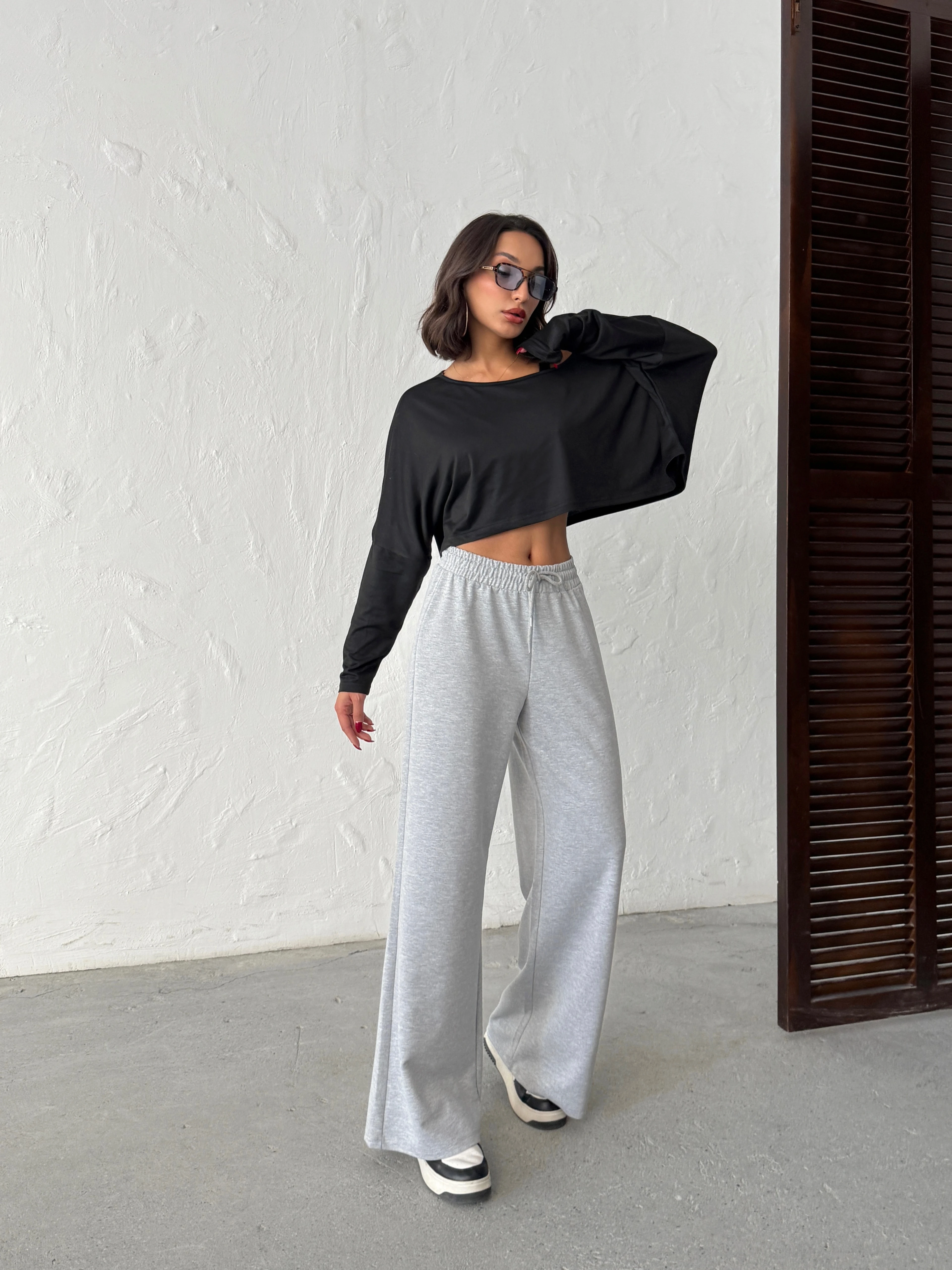 Bel Bağcıklı Rahat Kalıp Geniş Paça Eşofman Altı MISSEA2683