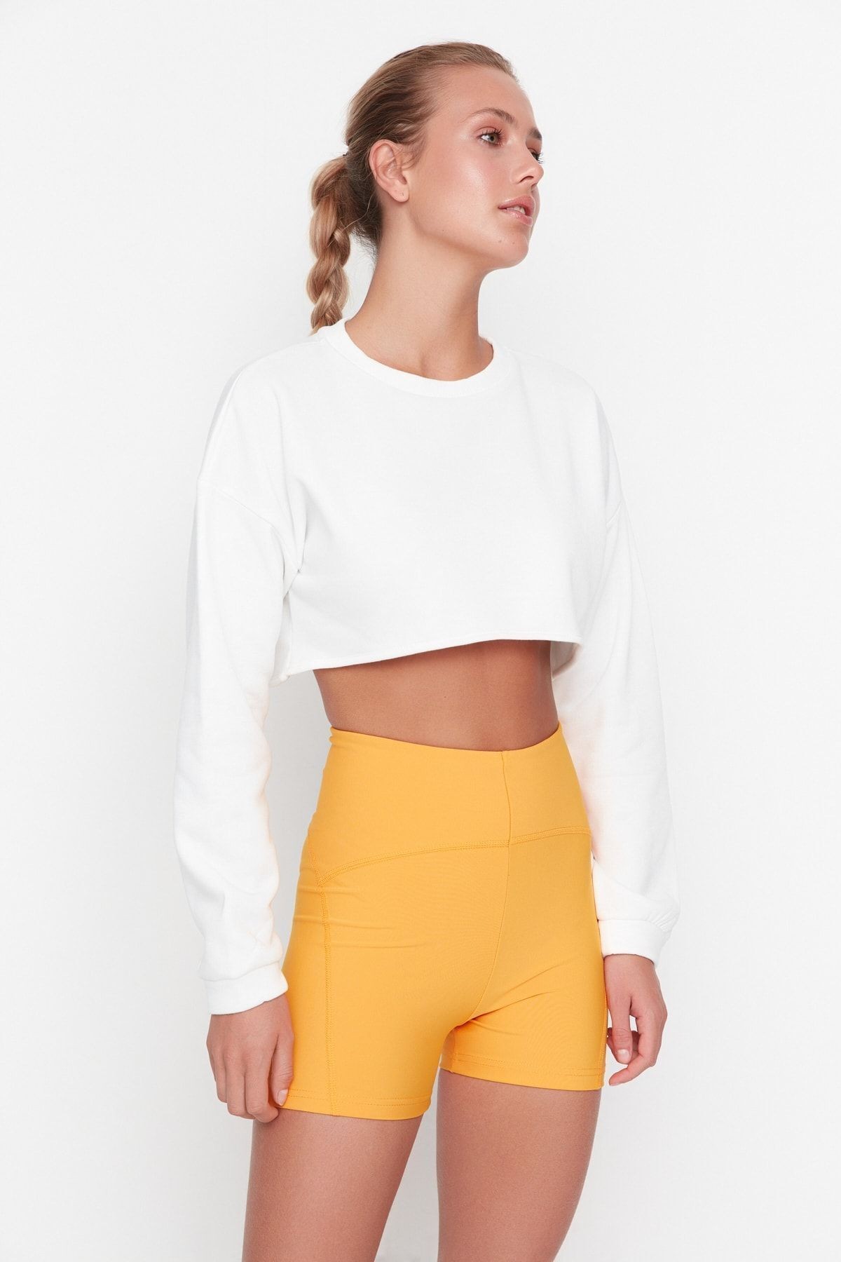 Kayısı Toparlayıcı Örme Spor Şort/kısa Tayt Mıss0005