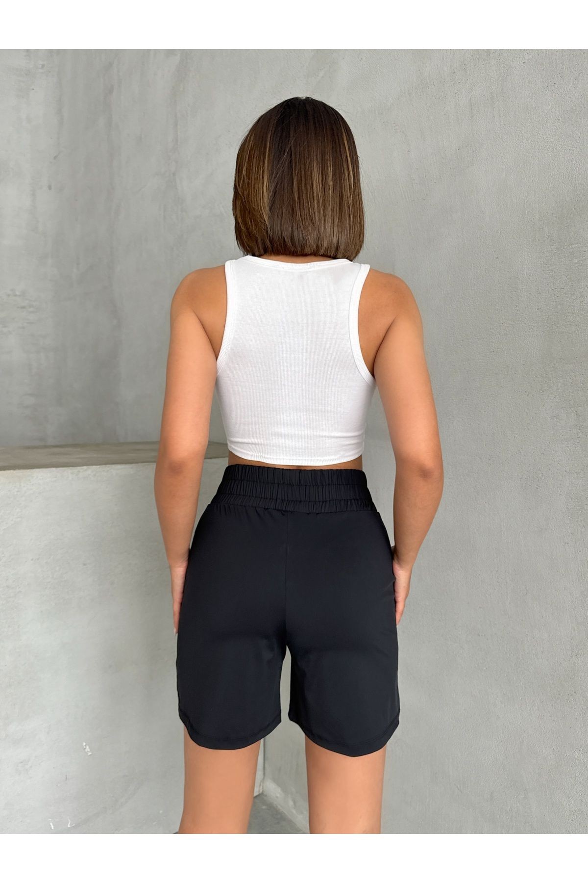 Bel Lastikli Basic Siyah Şort MISSSRT2629