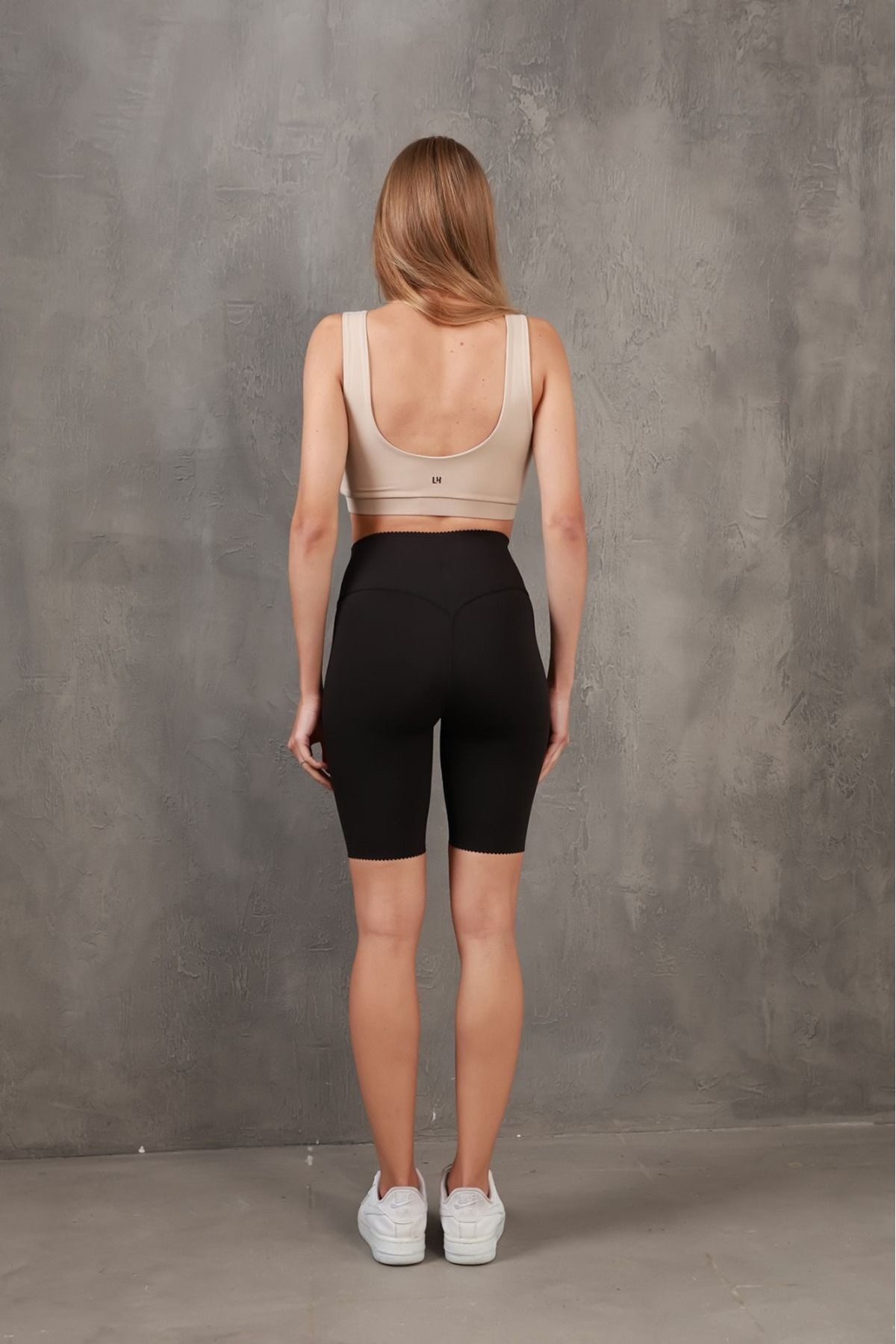 Toparlayıcı Dikiş Detaylı Örme Spor Şort/Kısa Tayt MISSSR2587