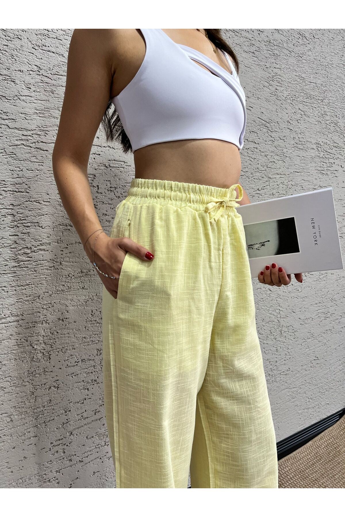 Bel Bağlama Detaylı Keten Pantolon MISSPNT2669