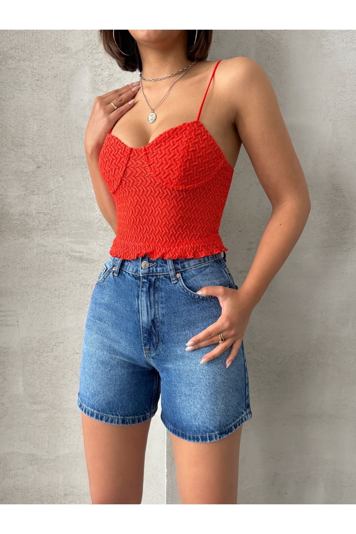 City Boy Mavi Denim Şort MISSSRT424