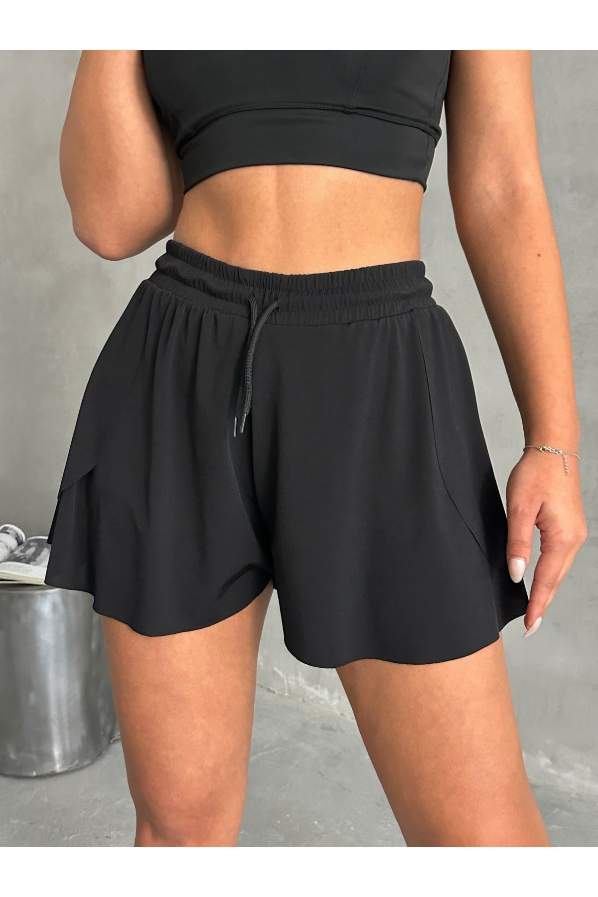 Bel Lastik ve Bağlama Detaylı Tenis Şort MISSSRT2624