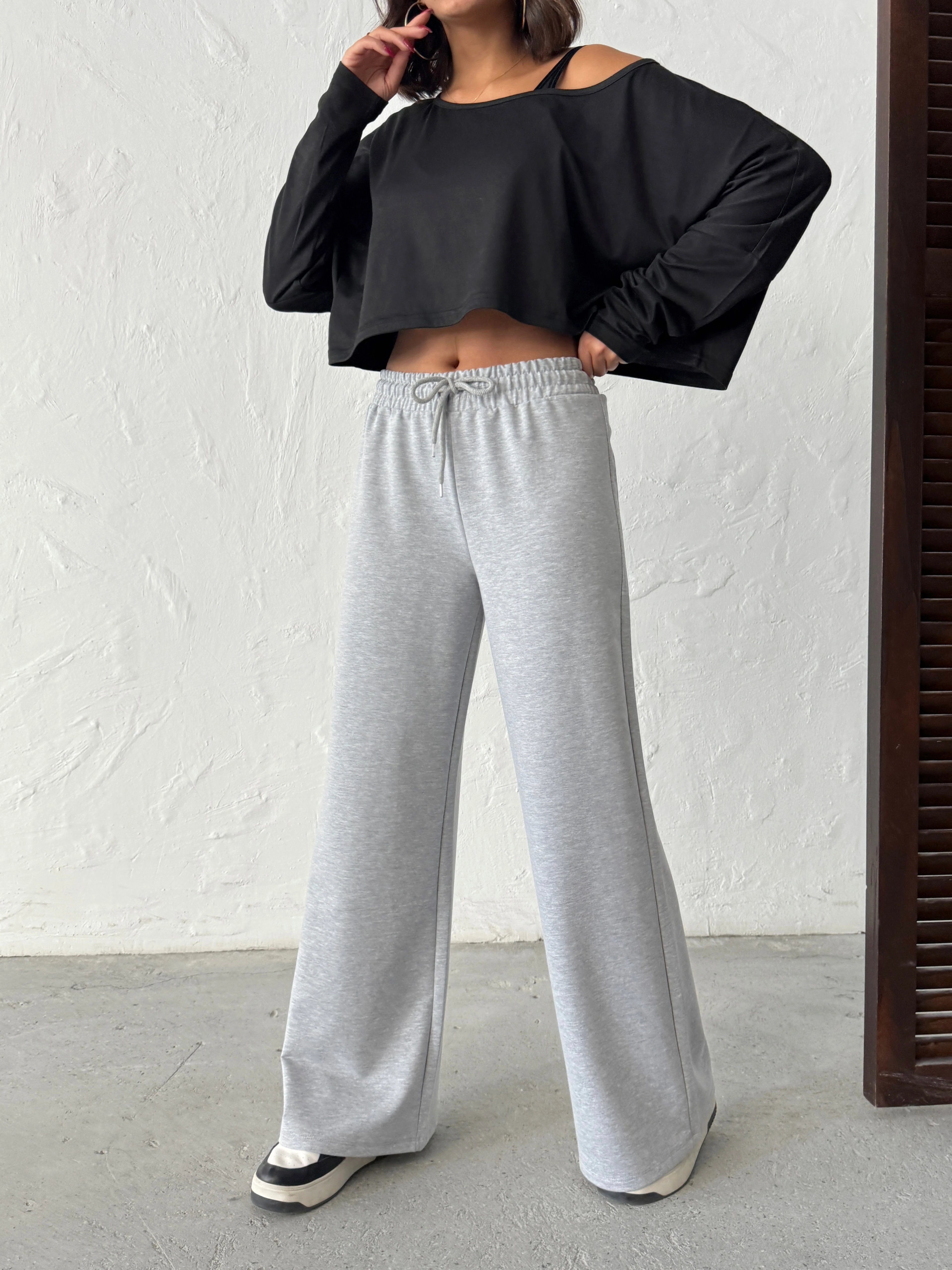 Bel Bağcıklı Rahat Kalıp Geniş Paça Eşofman Altı MISSEA2683