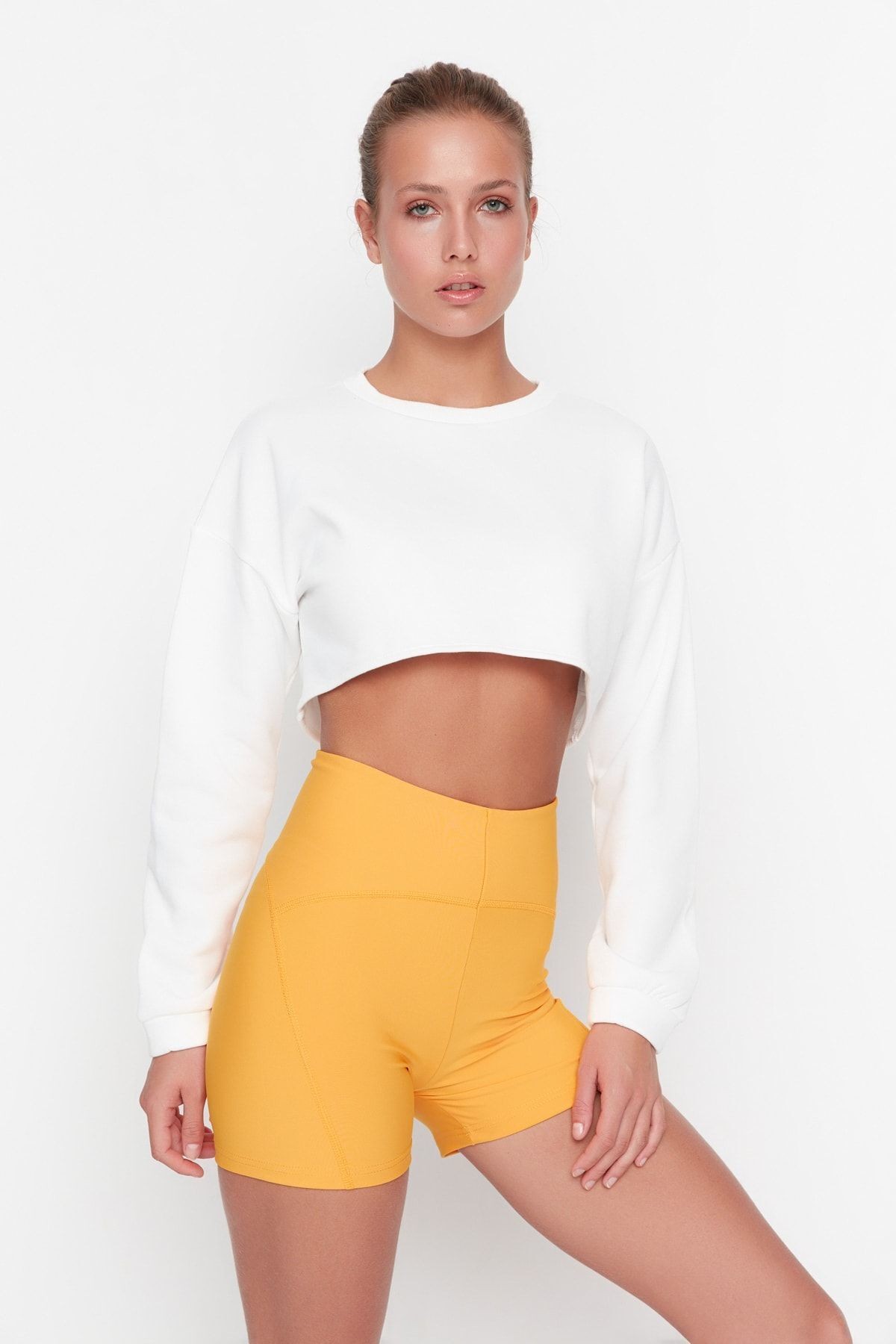 Kayısı Toparlayıcı Örme Spor Şort/kısa Tayt Mıss0005