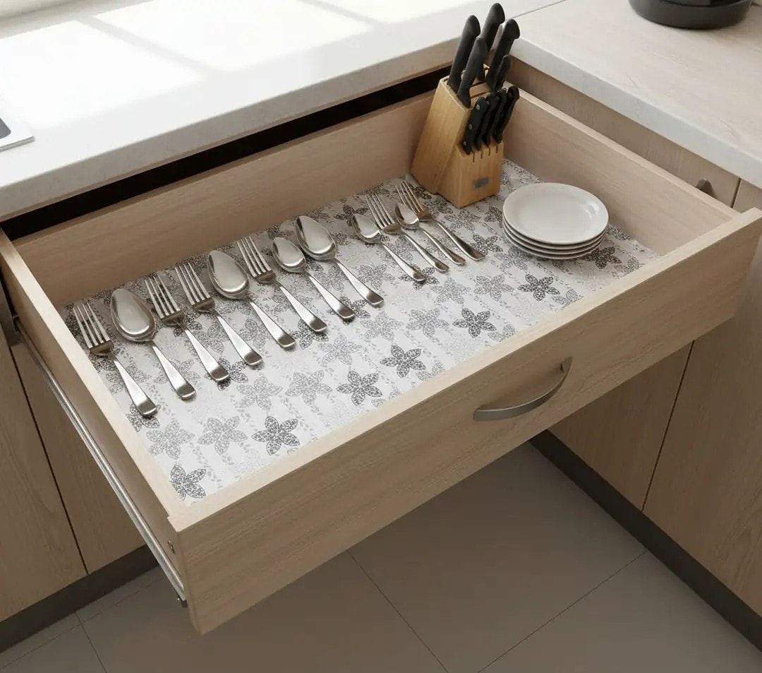 Dolap Ve Çekmece Içi Kaymaz Kaydırmaz Raf Örtüsü 50 cmx15 mt