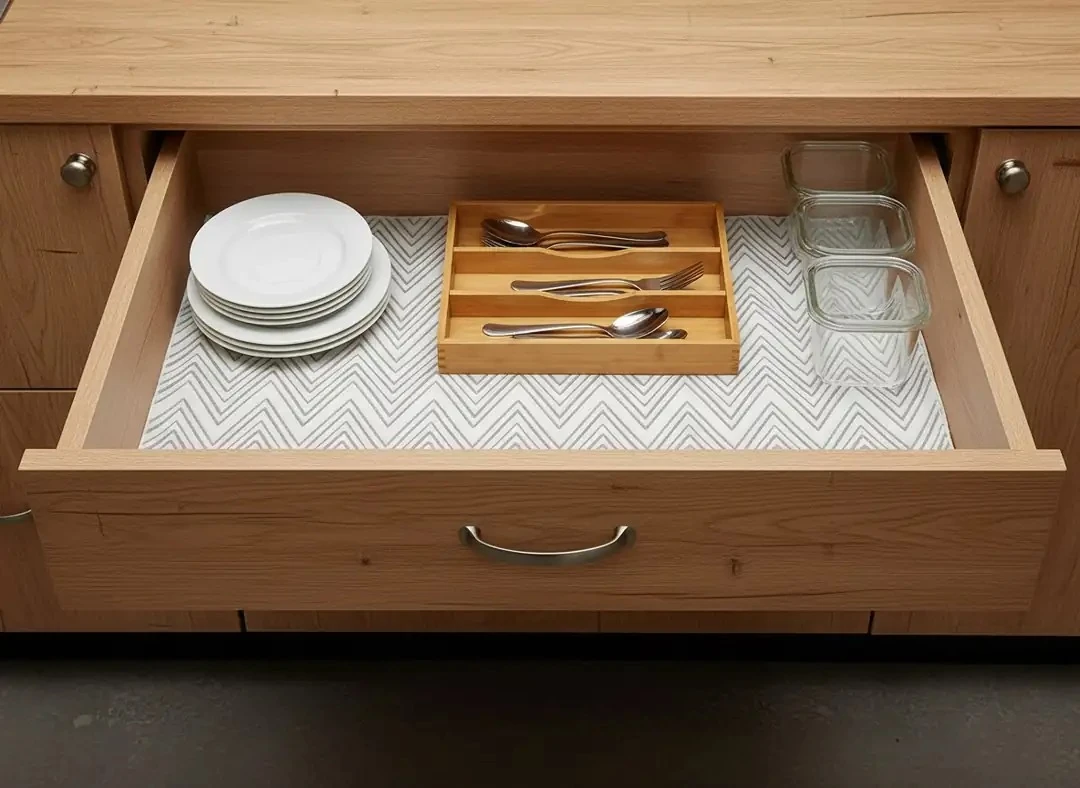 Kaydırmaz  Dantel Raf  ve  Çekmece  Dolap Örtüsü