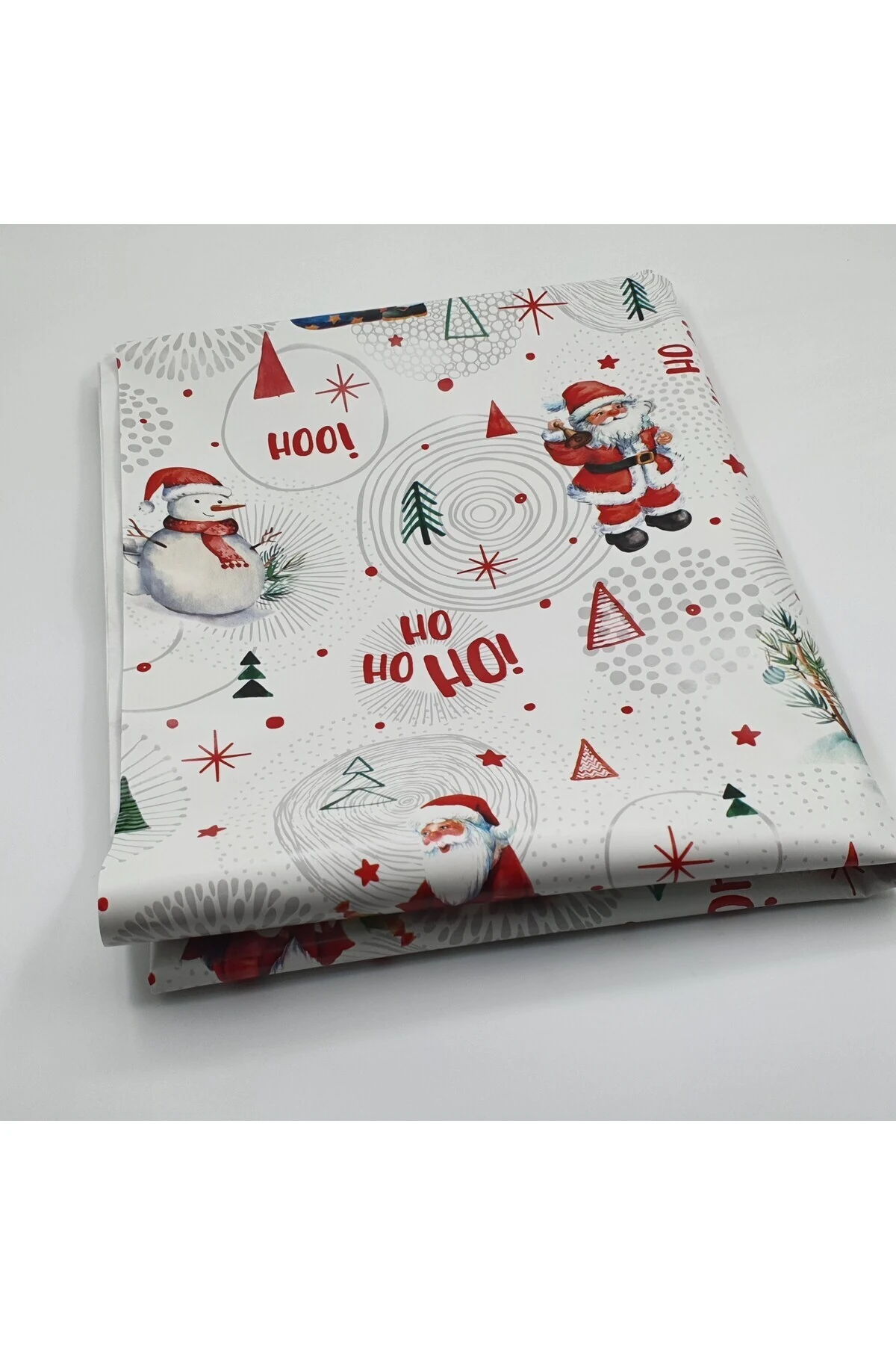 Yılbaşı Desenli Astarlı Silinebilir Muşamba Masa Örtüsü