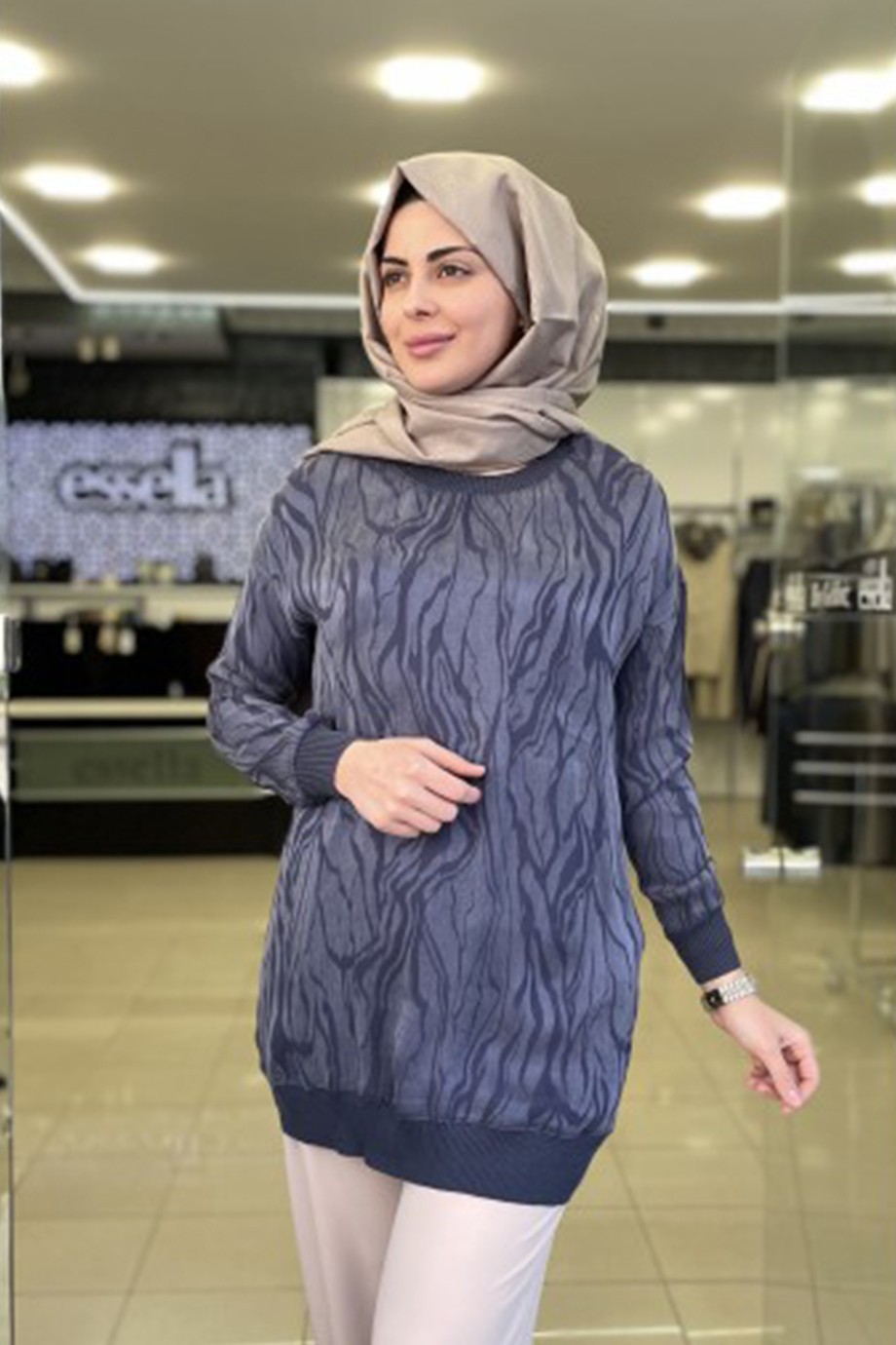Soff Kupra Tunik İndigo Mavi