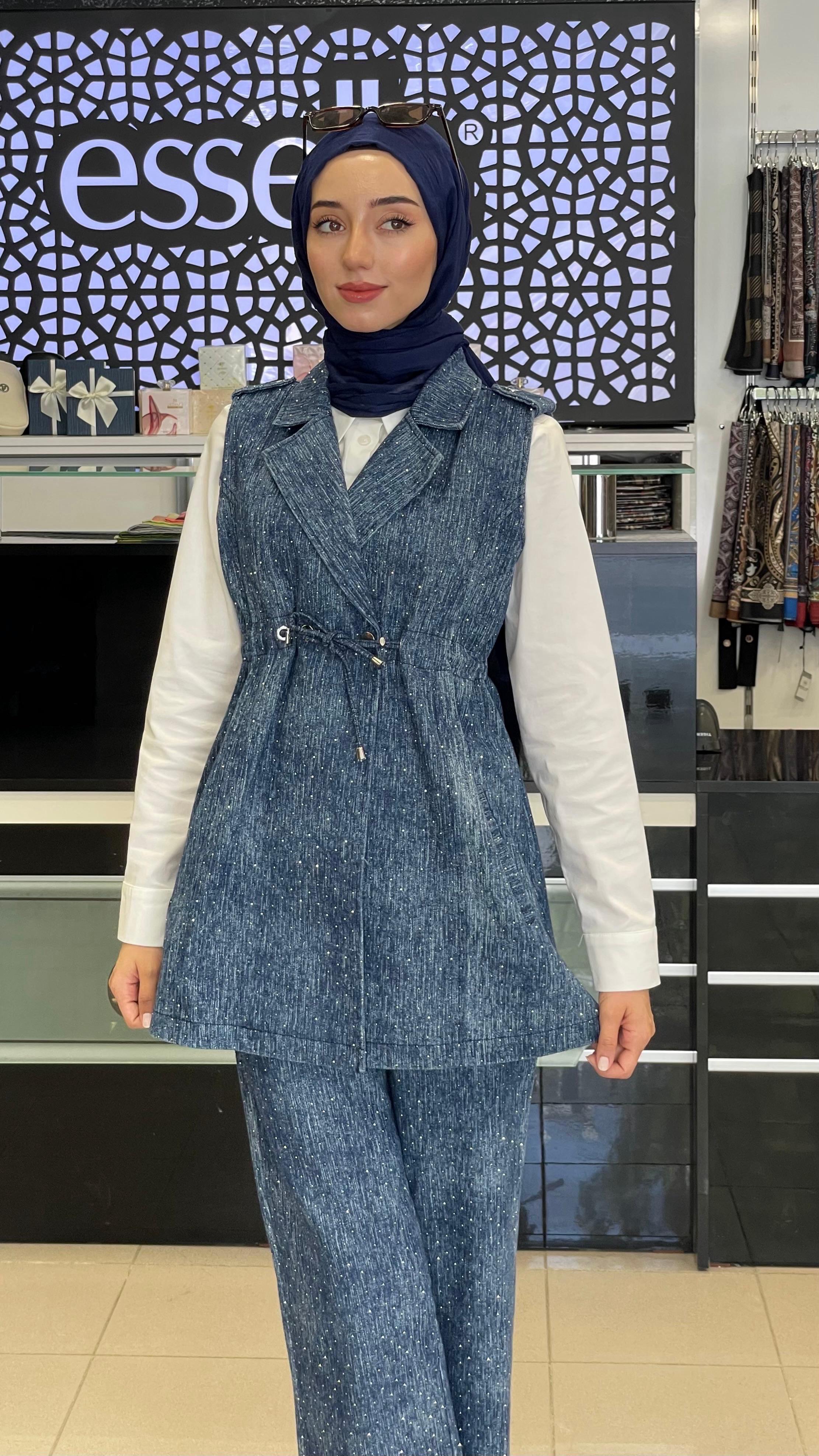 PANOVA 3LÜ YELEKLİ KOT TAKIM (KOYU MAVİ)