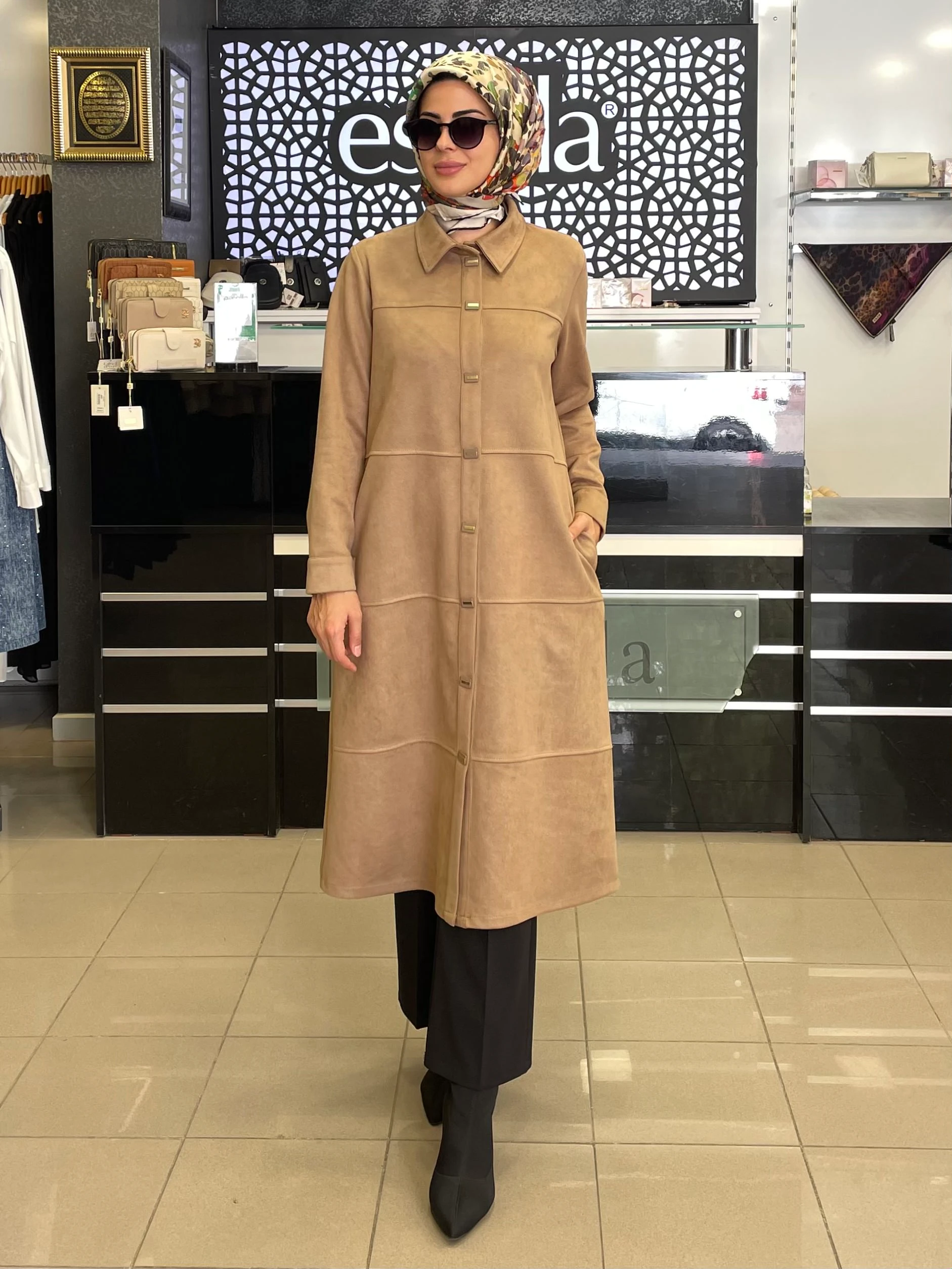 BERELANCE SÜET UZUN KAP  BEJ