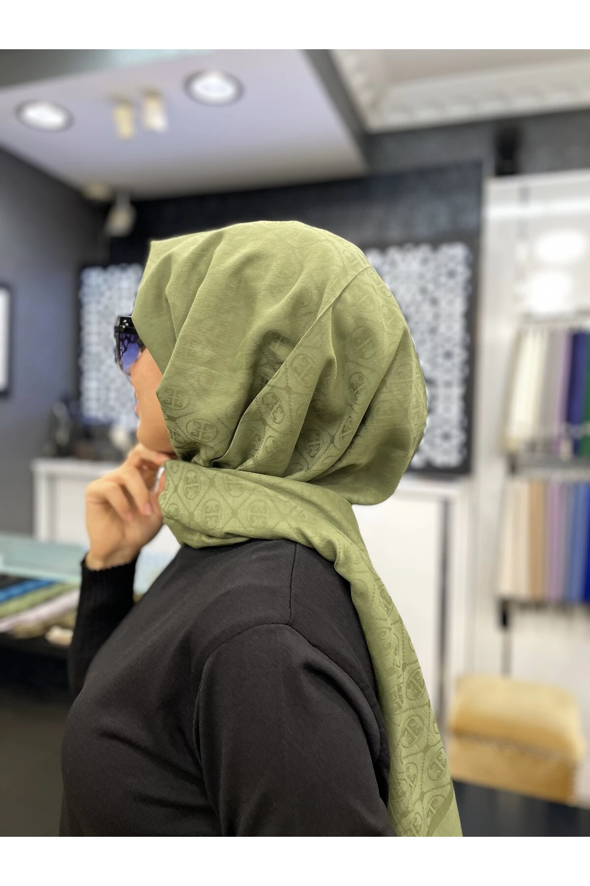 Pierre Cardin Essella Soft Pamuklu (Cotton) Şal Haki Yeşili