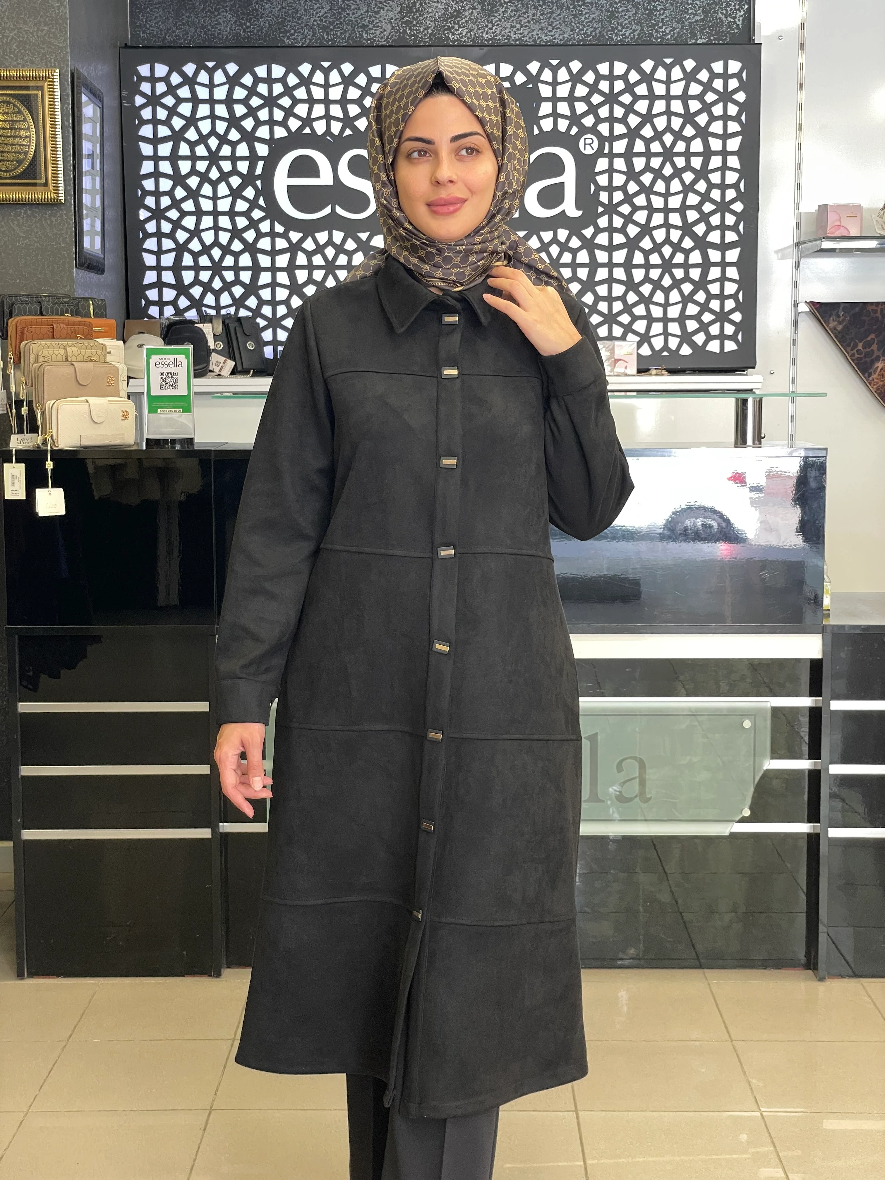 BERELANCE SÜET UZUN KAP  SİYAH