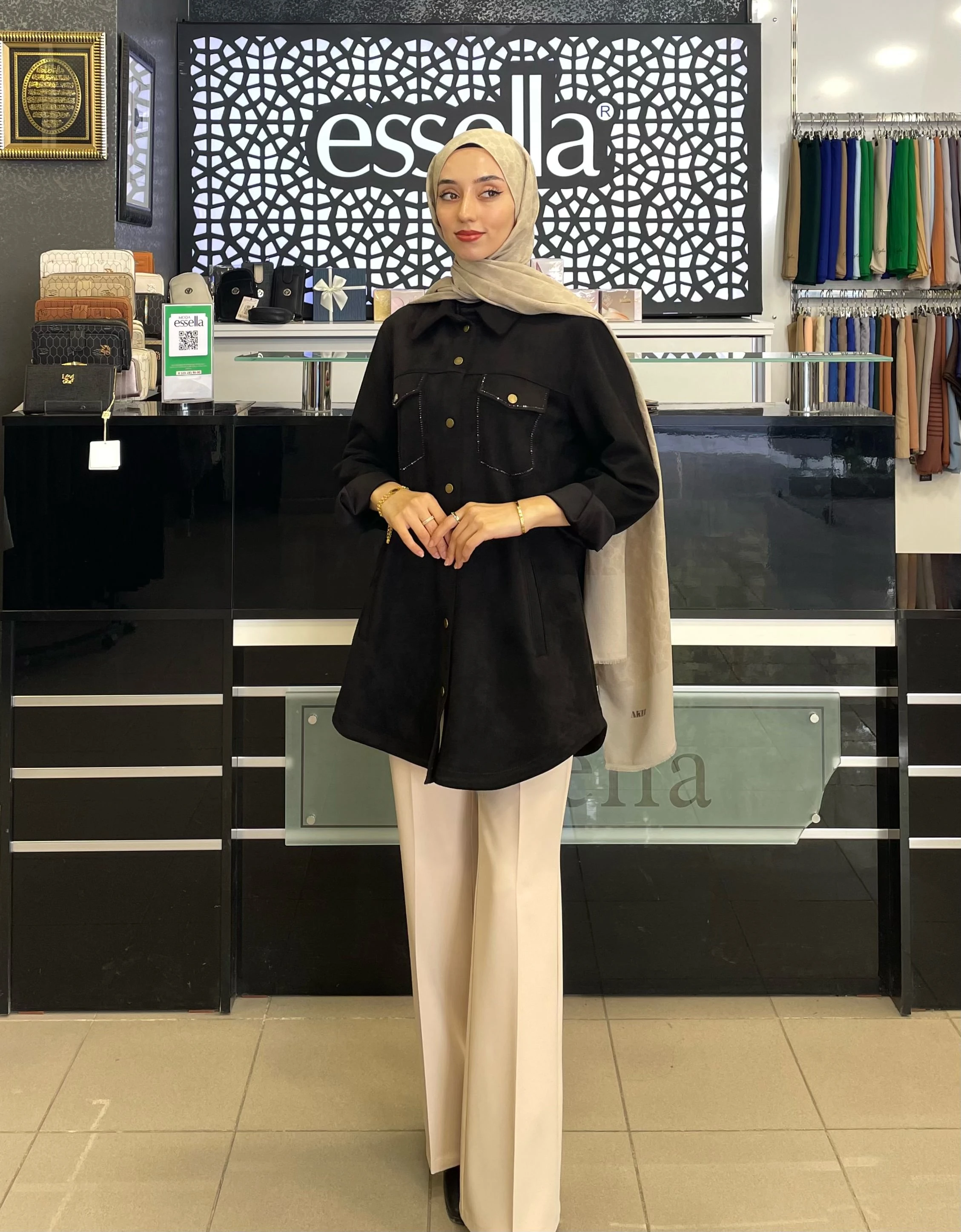 BERELANCE CEPLİ SÜET GÖMLEK  SİYAH 