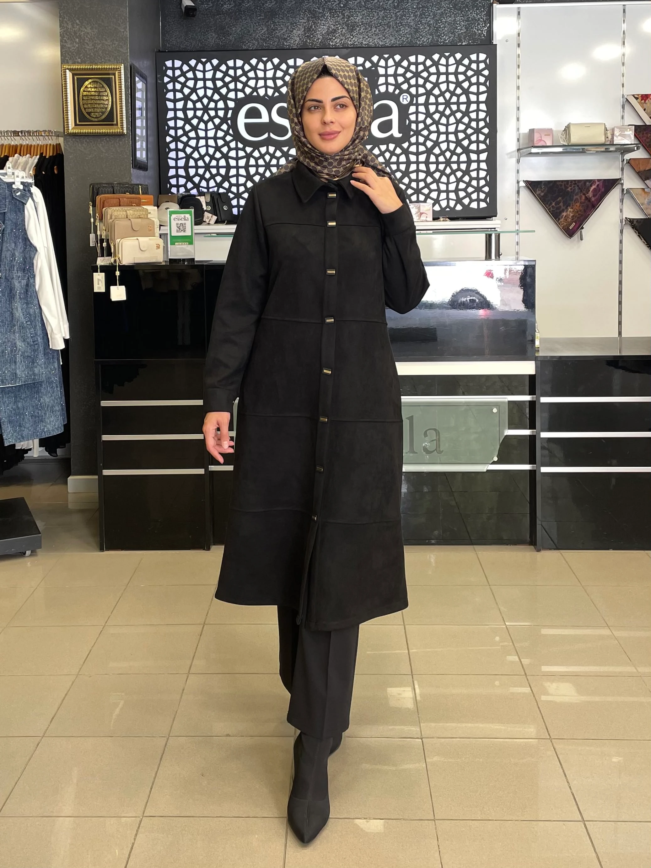 BERELANCE SÜET UZUN KAP  SİYAH