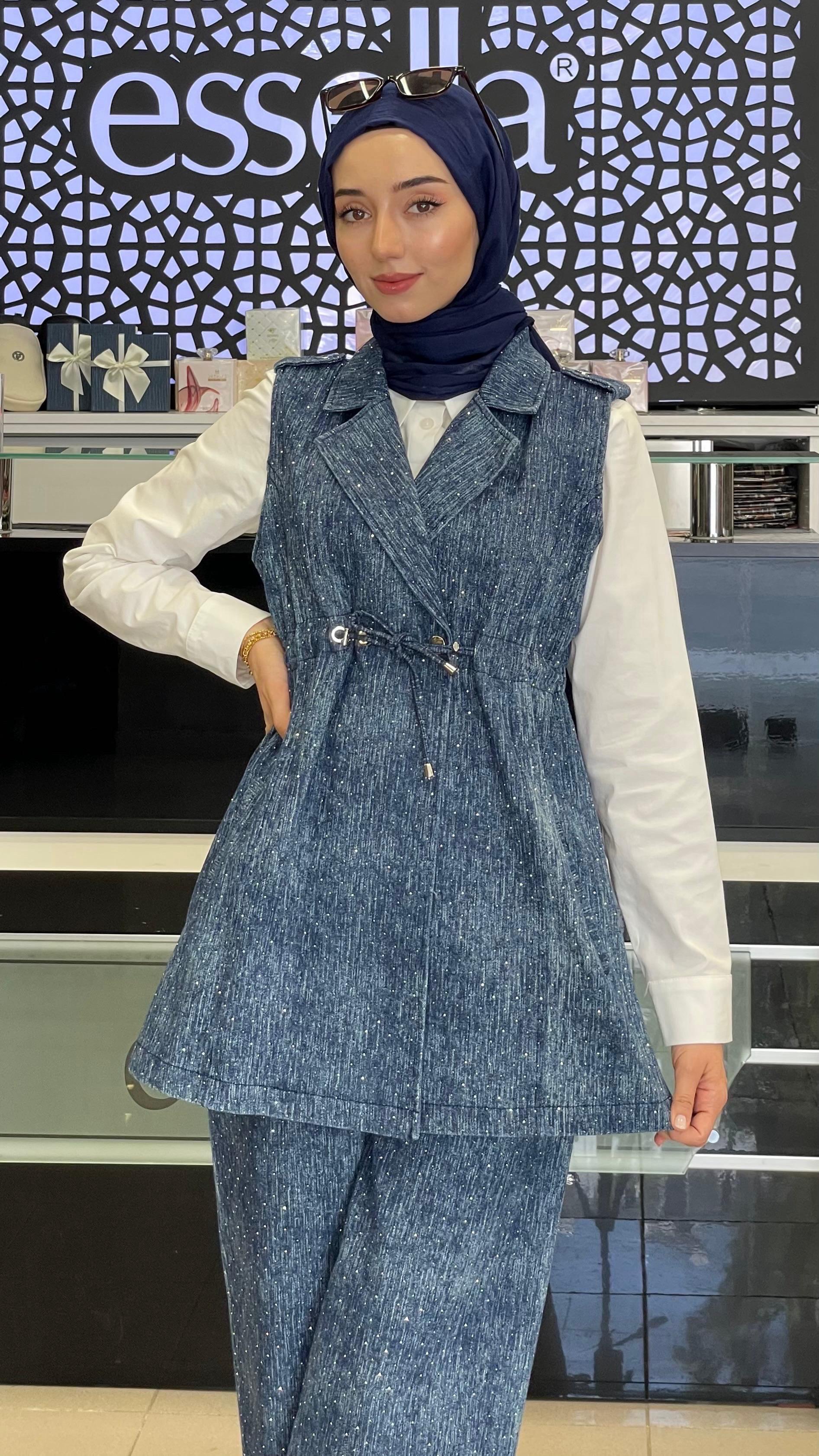 PANOVA 3LÜ YELEKLİ KOT TAKIM (KOYU MAVİ)