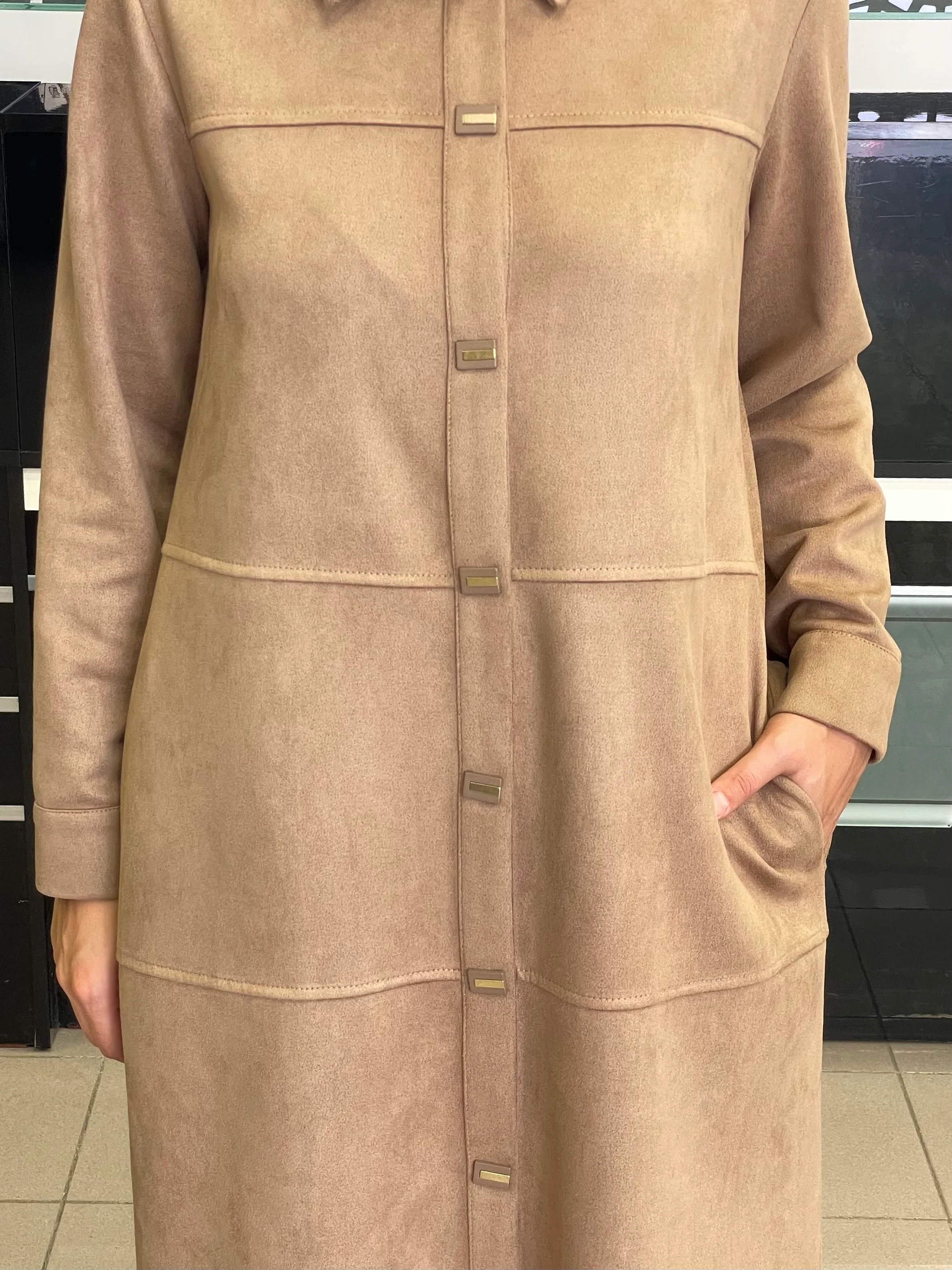 BERELANCE SÜET UZUN KAP  BEJ