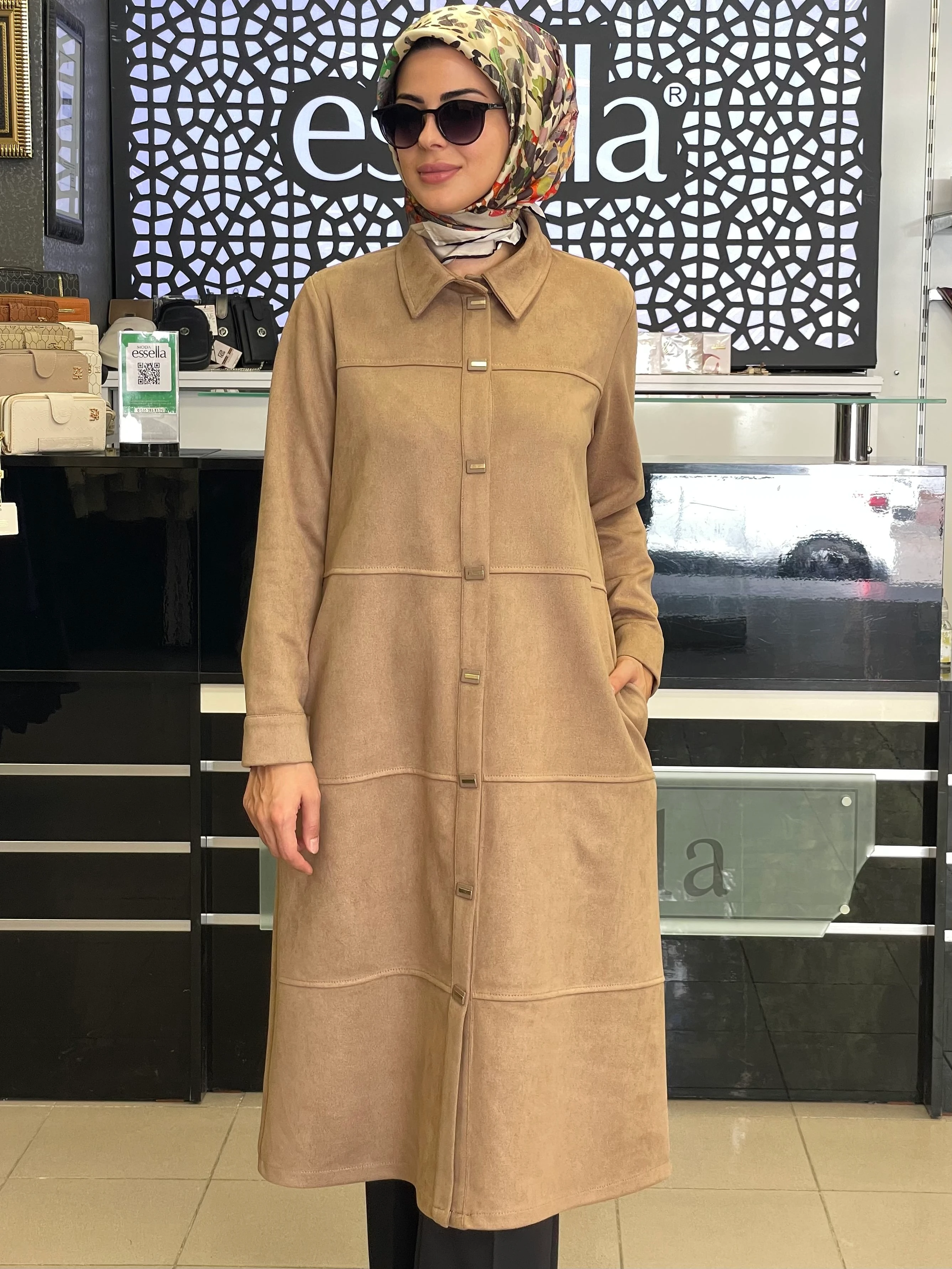 BERELANCE SÜET UZUN KAP  BEJ