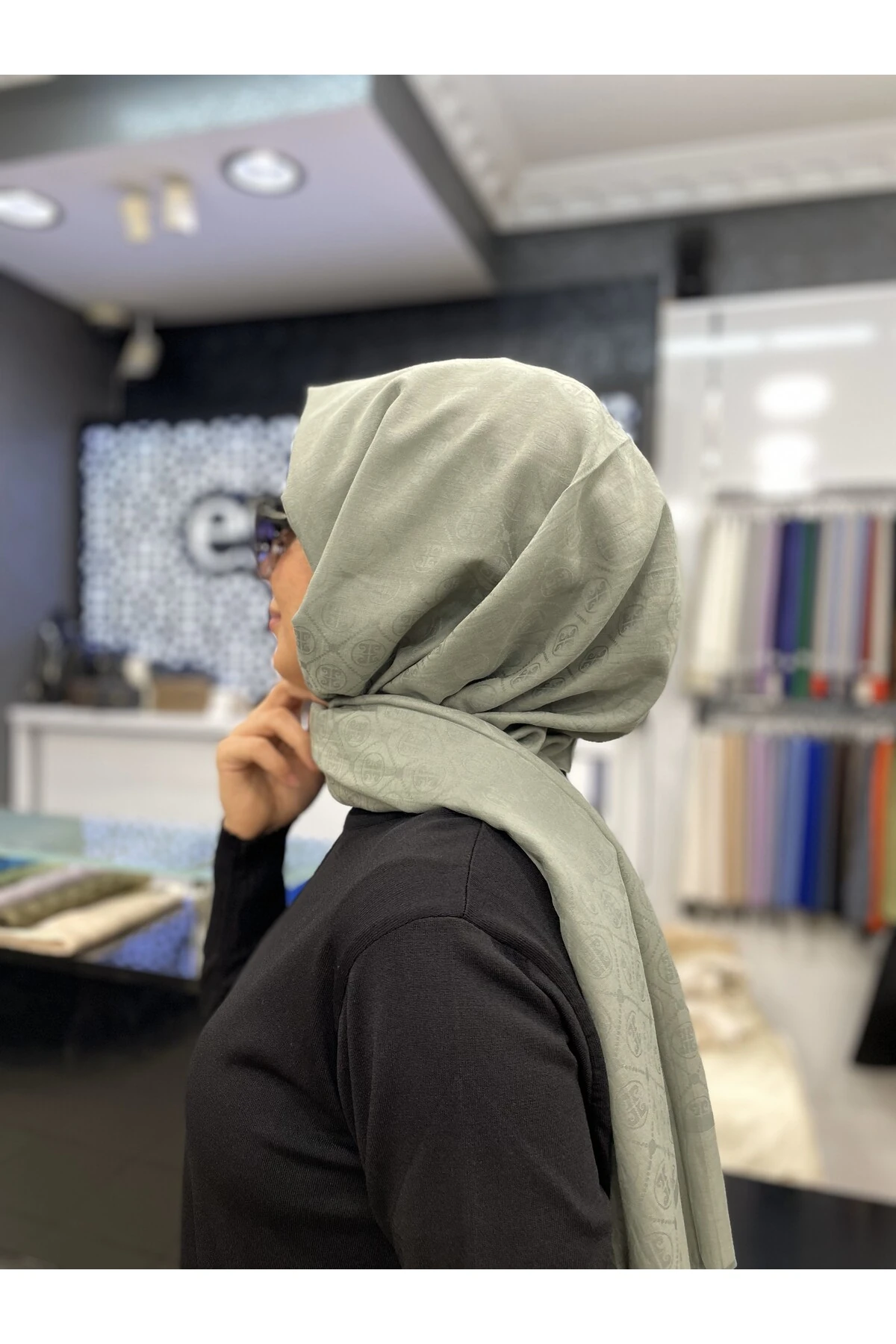 Pierre Cardin Essella Pierre Cardin Soft Pamuklu Şal Nefti Yeşil