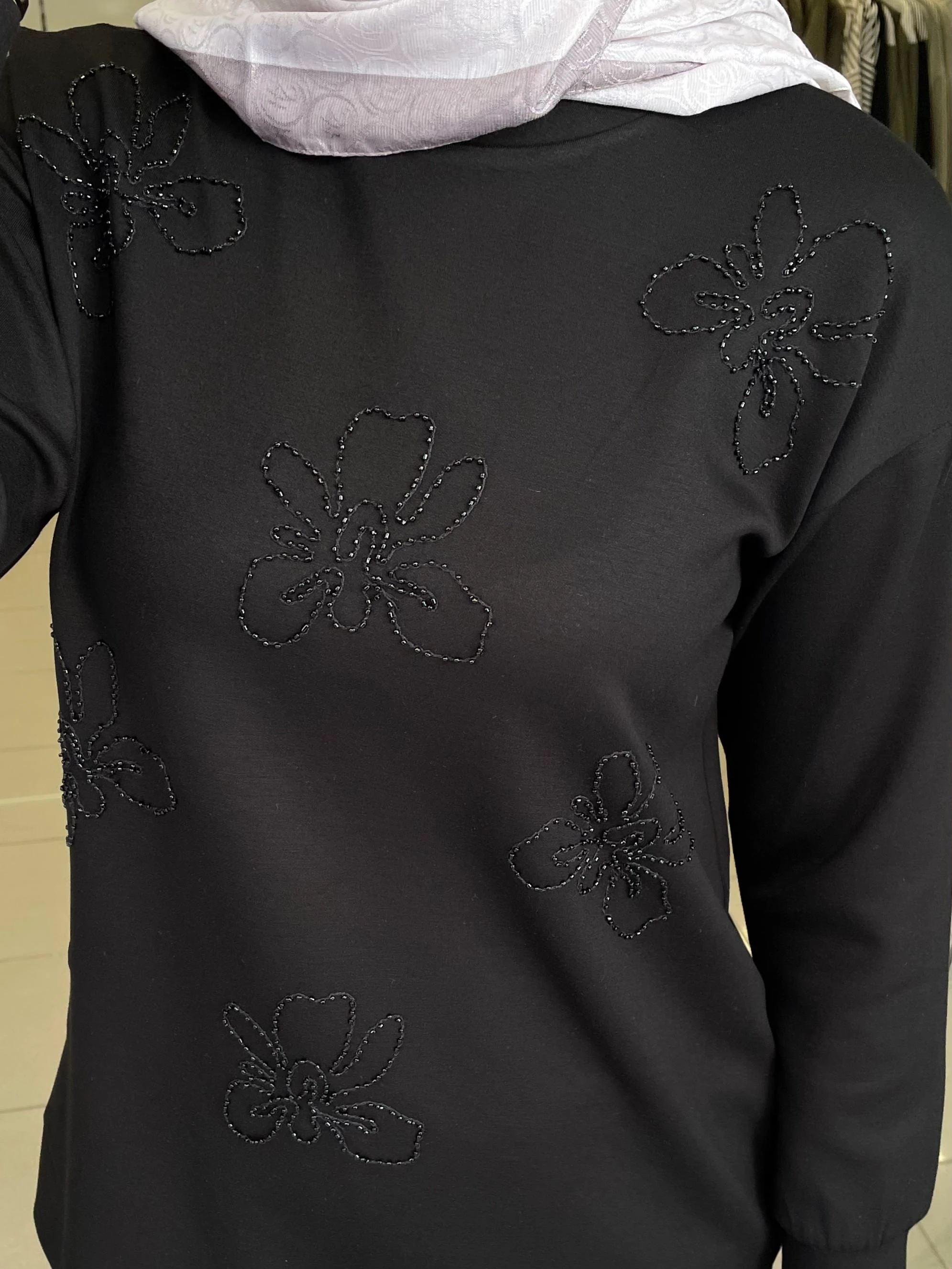 MY MOOD ÖNÜ ÇİÇEKLİ SWEAT SİYAH